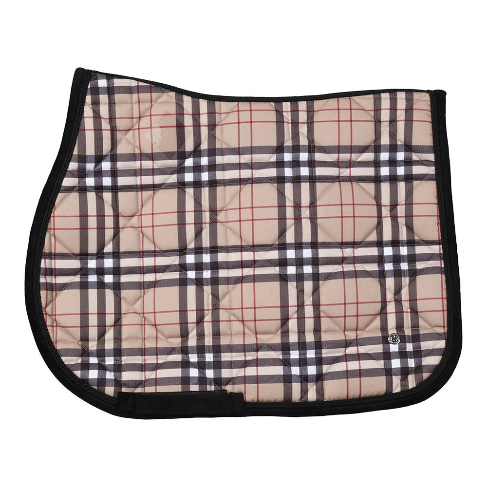 Holiday Tan Plaid Jump Saddle Pad