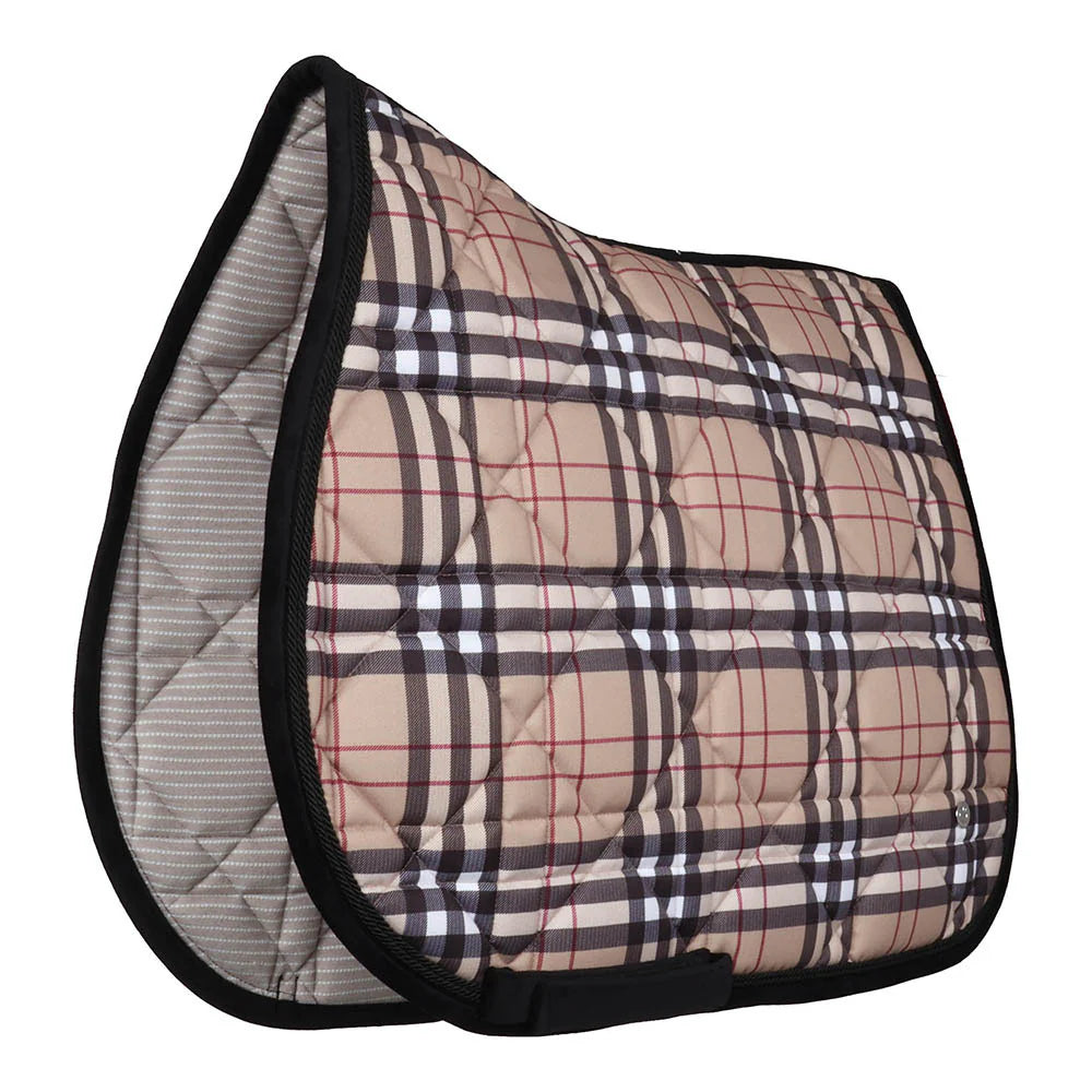 Holiday Tan Plaid Jump Saddle Pad