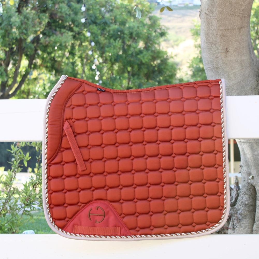Satin Classic Dressage Saddle Pad - Rust - Equine Exchange Tack Shop