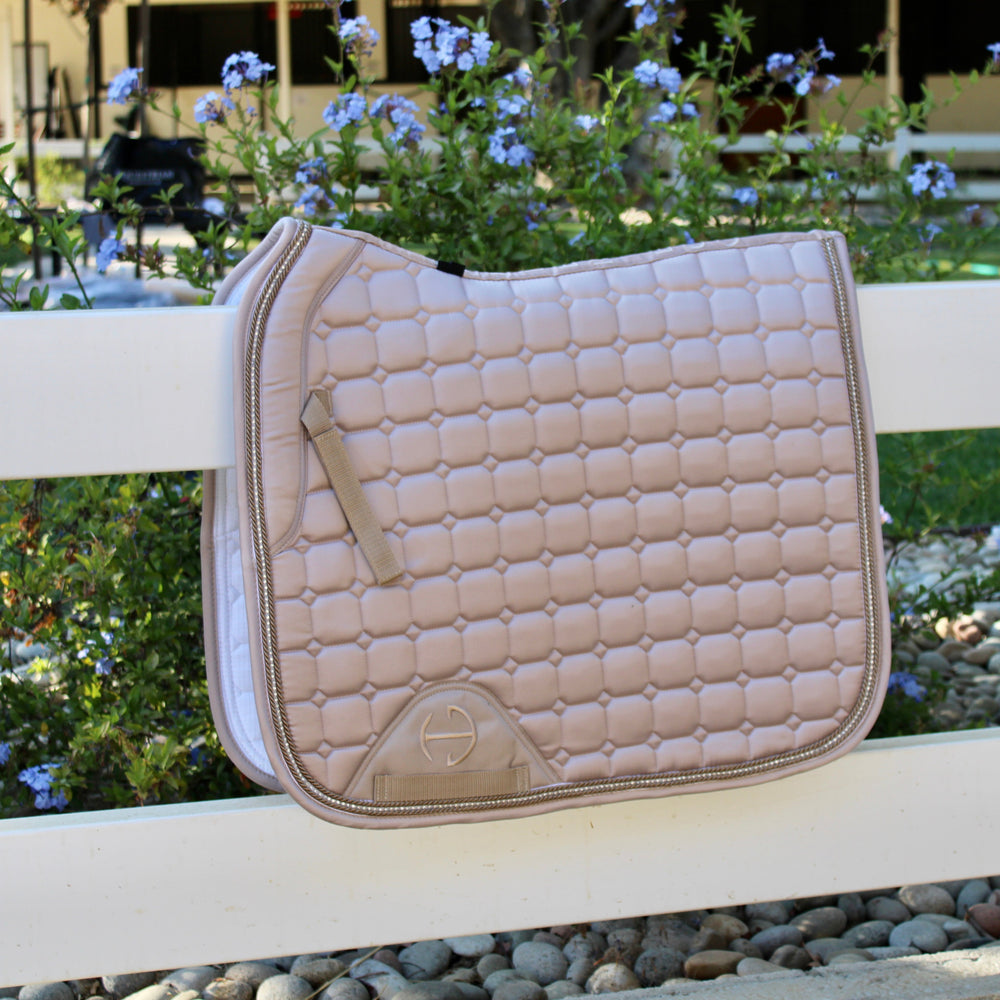 Satin Classic Dressage Saddle Pad - Champagne Cristal - Equine Exchange Tack Shop