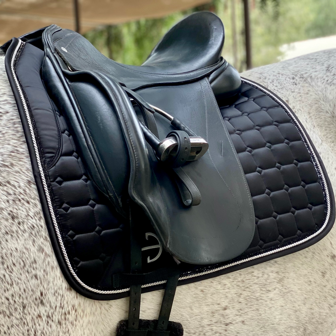 Satin Classic Dressage Saddle Pad - Ebony - Equine Exchange Tack Shop