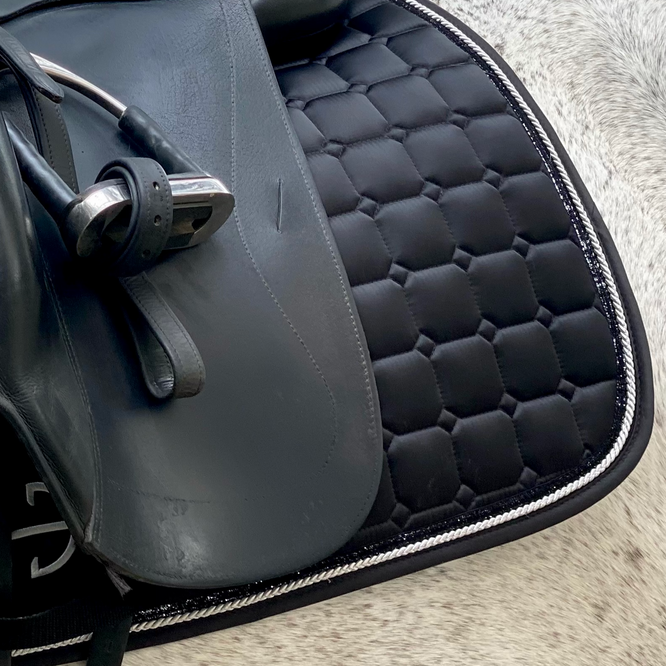 Satin Classic Dressage Saddle Pad - Ebony - Equine Exchange Tack Shop