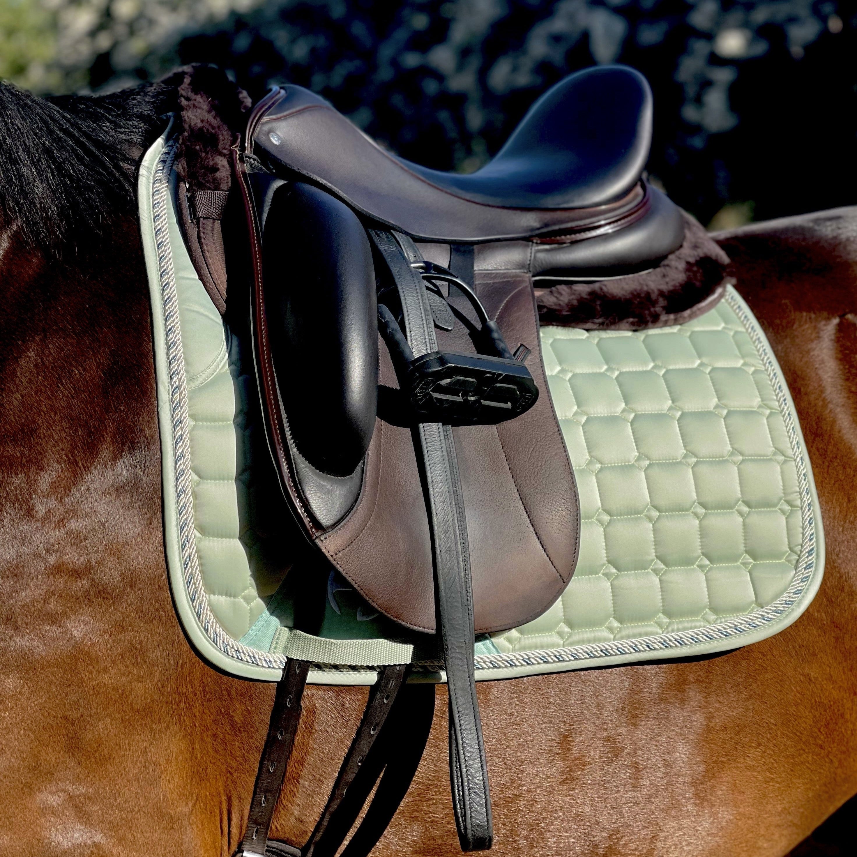 Satin Classic Dressage Saddle Pad - Mint Sorbet - Equine Exchange Tack Shop