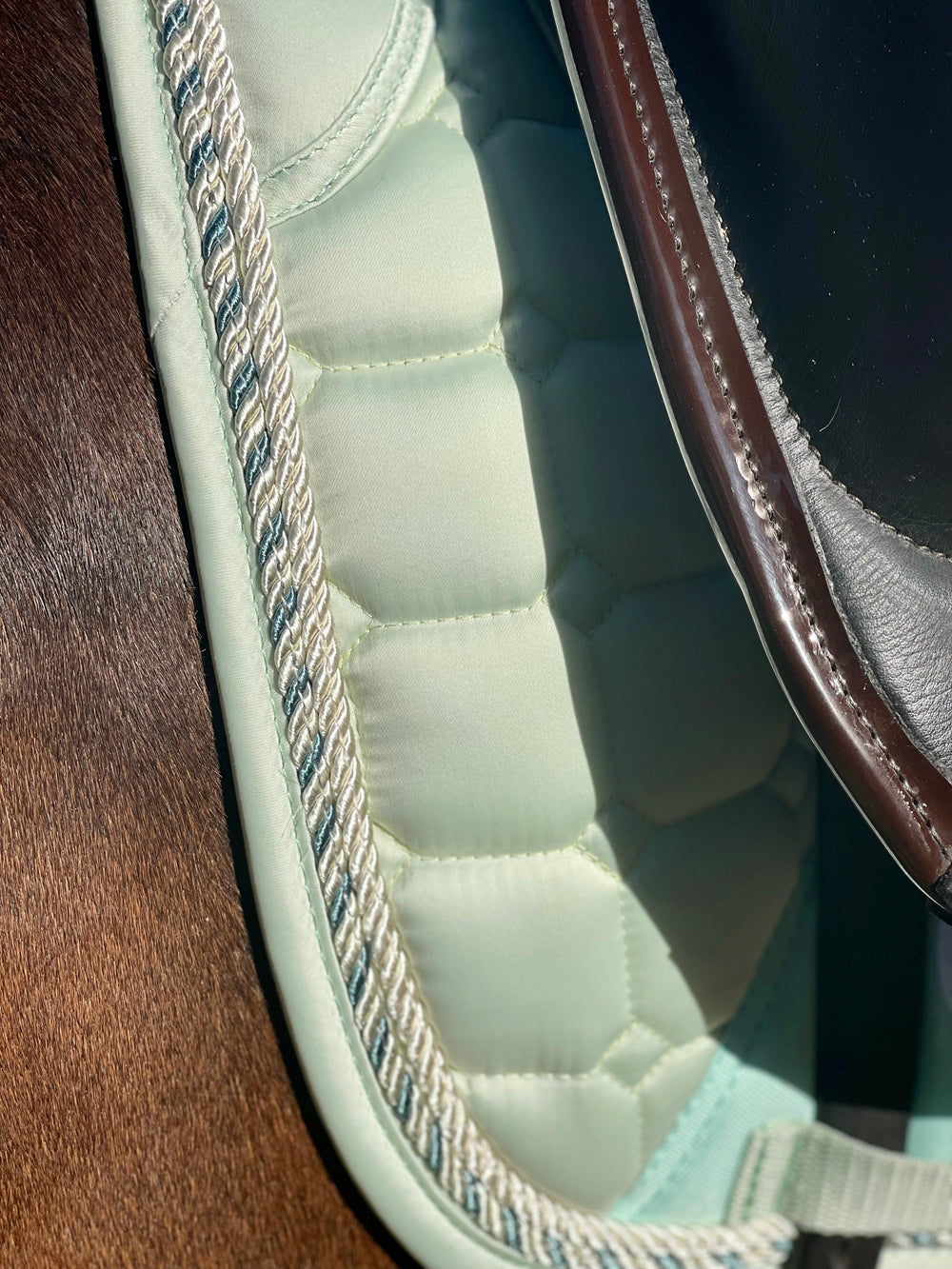 Satin Classic Dressage Saddle Pad - Mint Sorbet - Equine Exchange Tack Shop