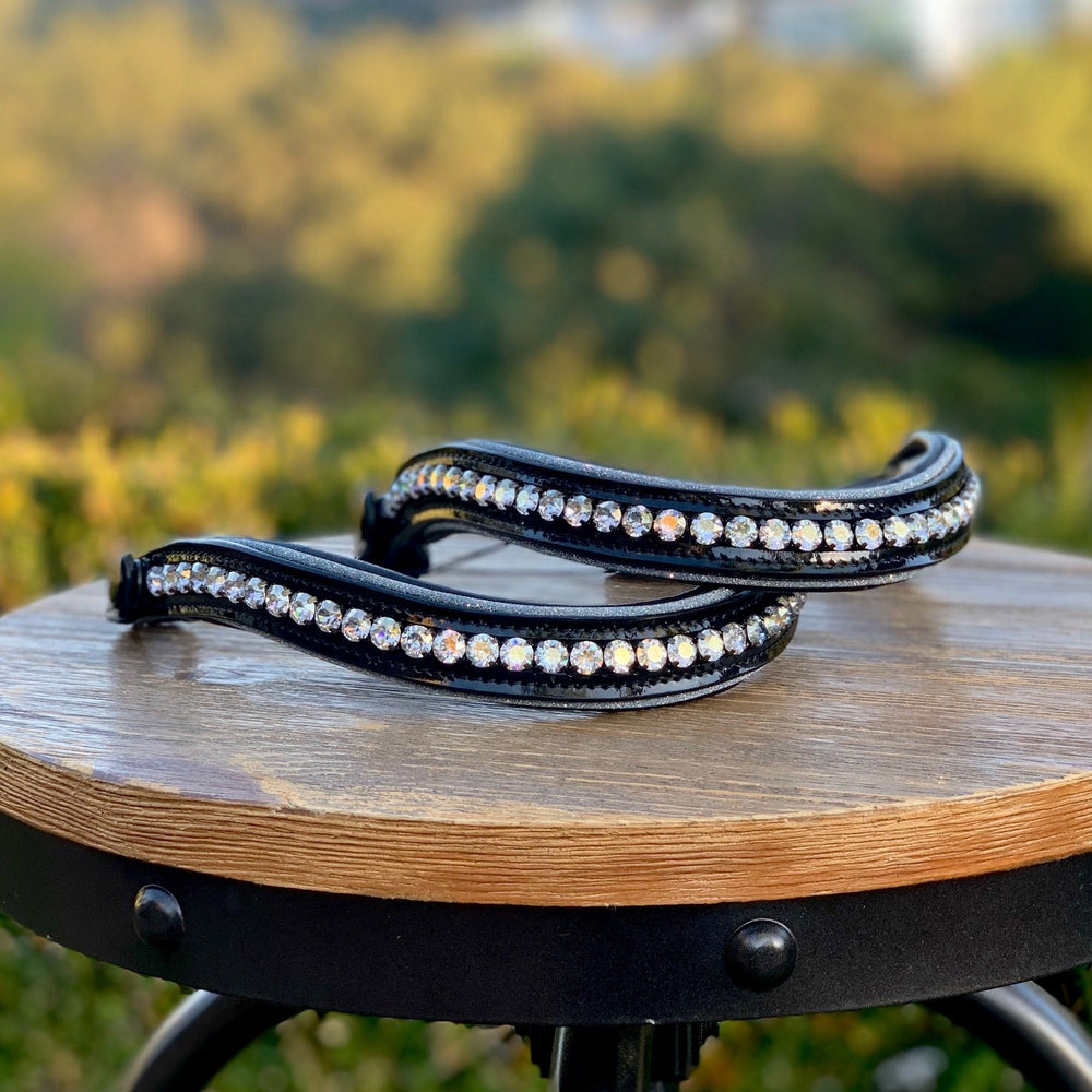 Crystal Patent Browband - Blue Frost - Equine Exchange Tack Shop