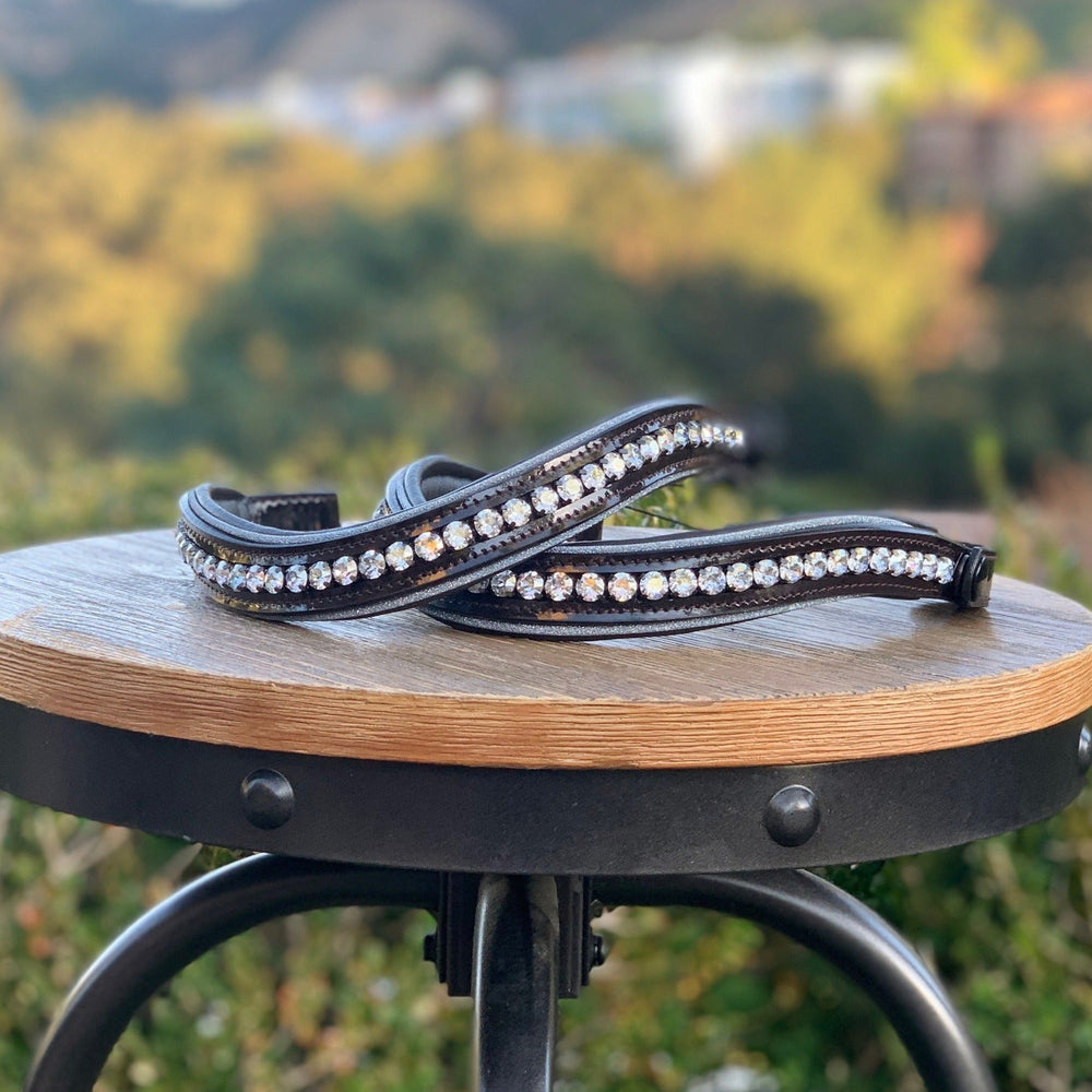 Crystal Patent Browband - Blue Frost - Equine Exchange Tack Shop