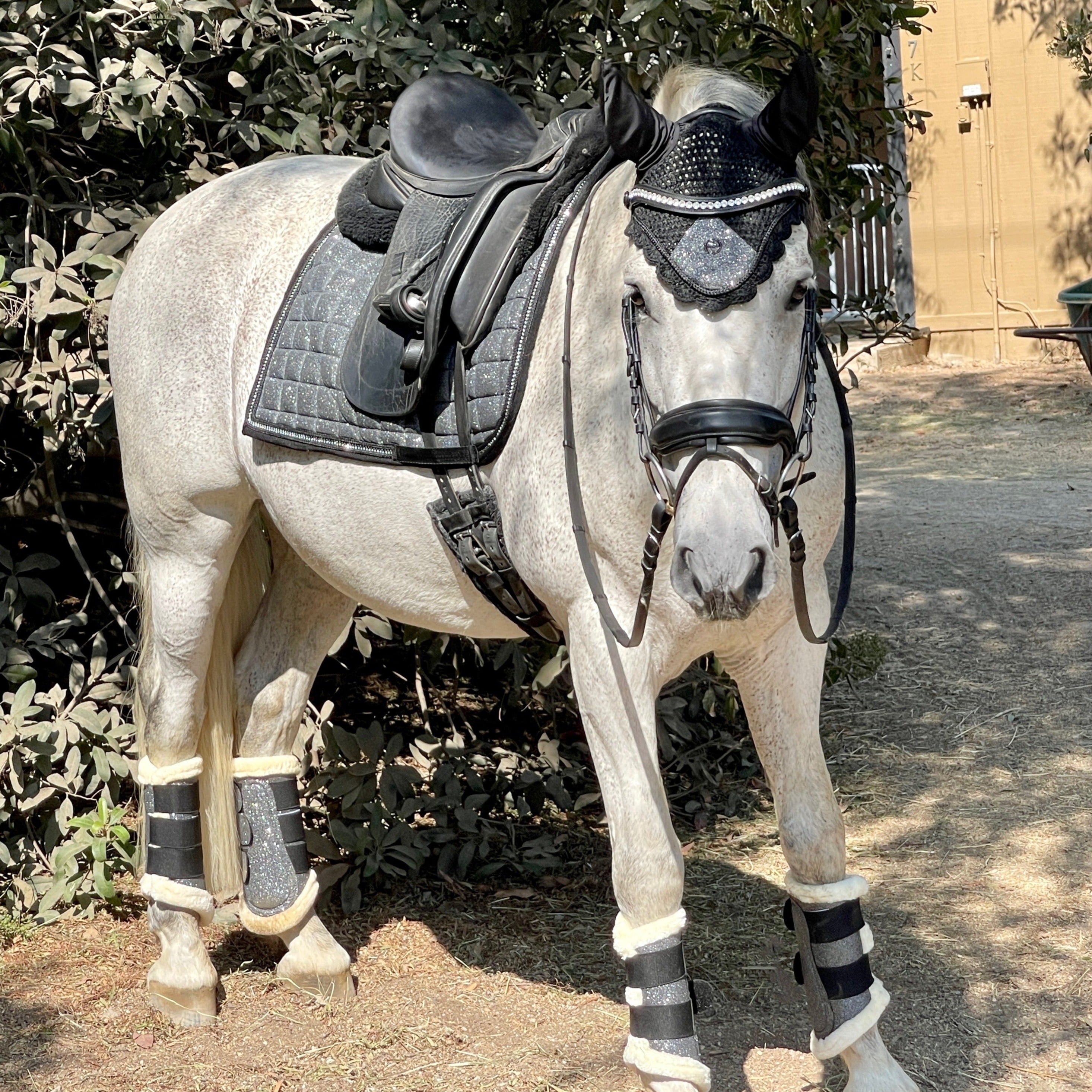 Halter Ego® Gunmetal Glitter Brushing Boots - Equine Exchange Tack Shop