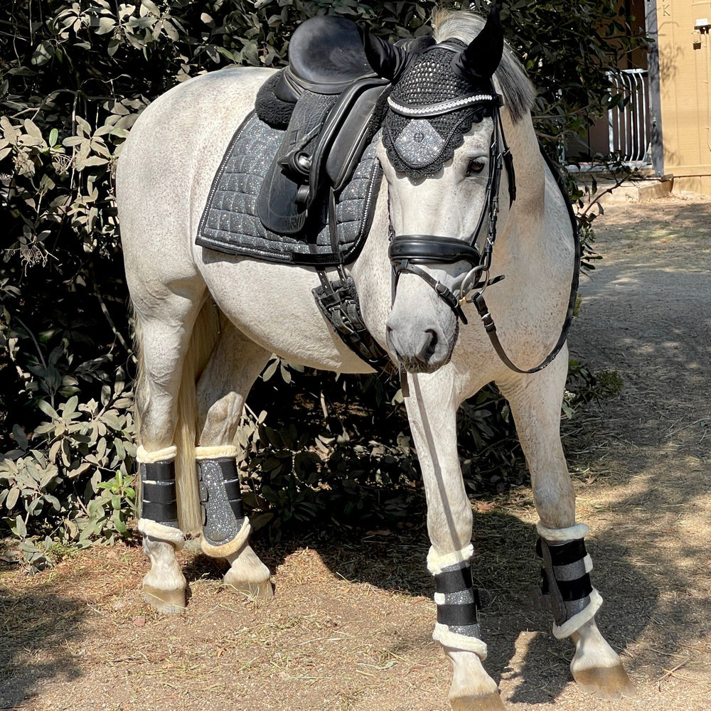 Halter Ego® Gunmetal Glitter Brushing Boots - Equine Exchange Tack Shop