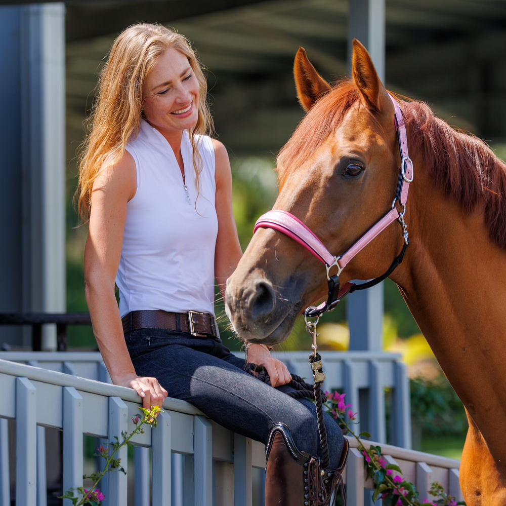 Barbie Pink Sparkle Leather Halter - Equine Exchange Tack Shop