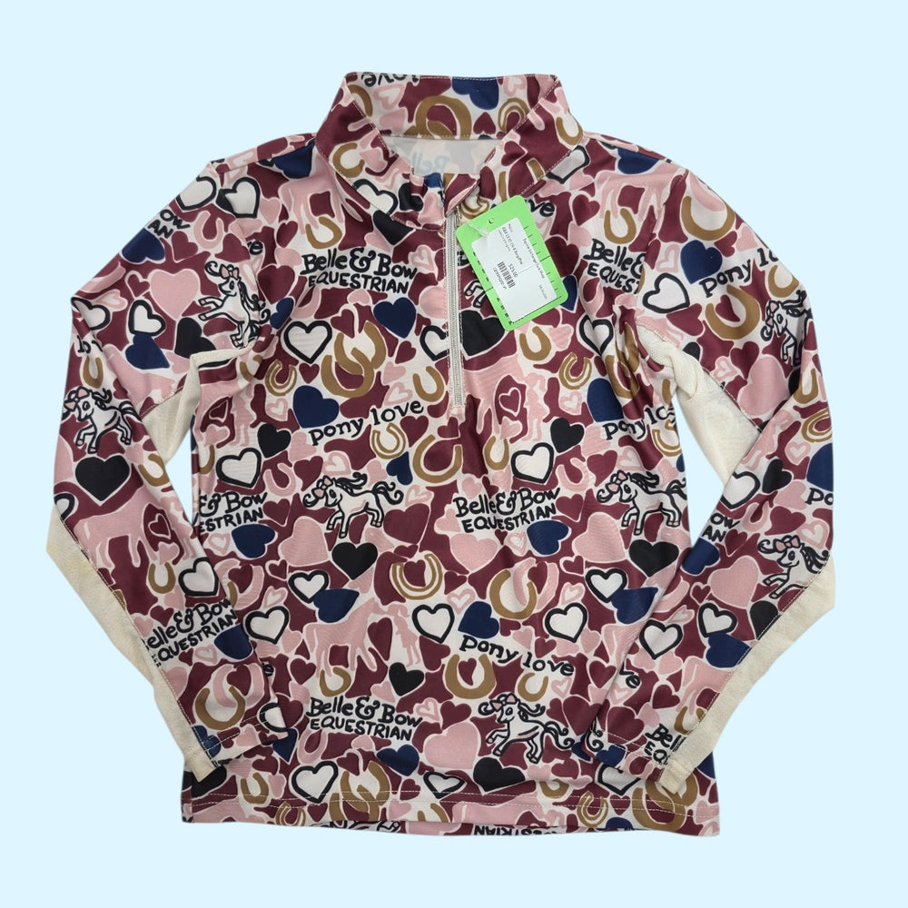 Belle &amp; Bow Kids Long Sleeve Sun Shirt in Pink/Burgundy - CH 8
