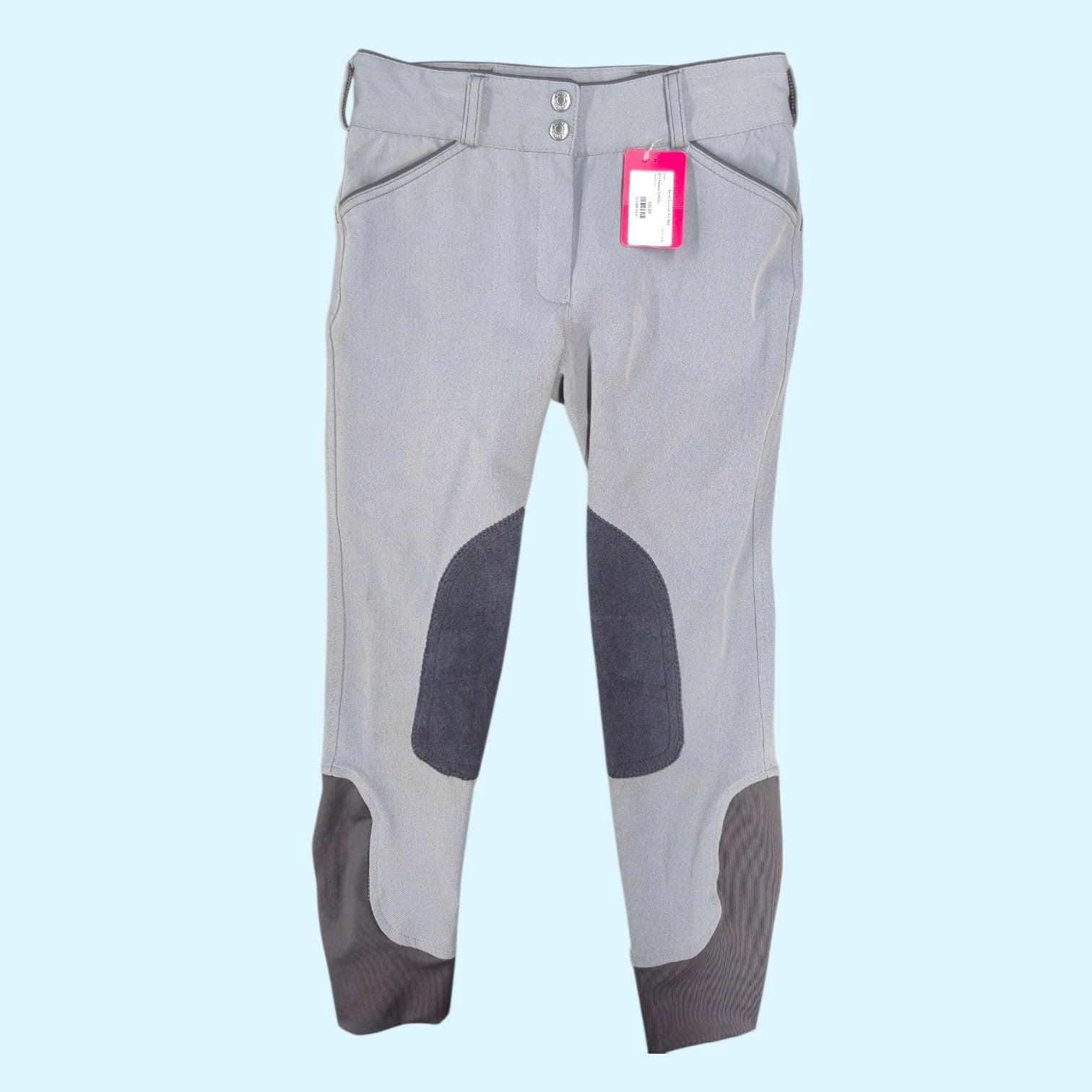 Dover Saddlery Girls Knee Patch Breech in Gray - 10