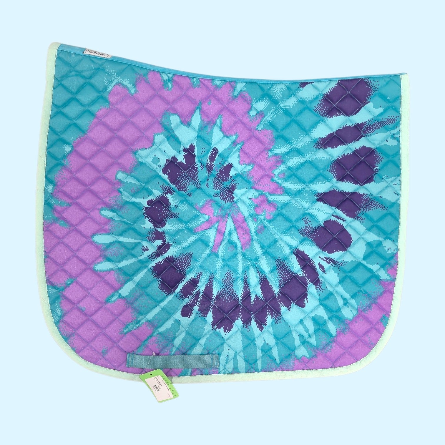 Dover Saddlery Novelty Tie Dye Dressage Pad in Teal/Lilac/Purple