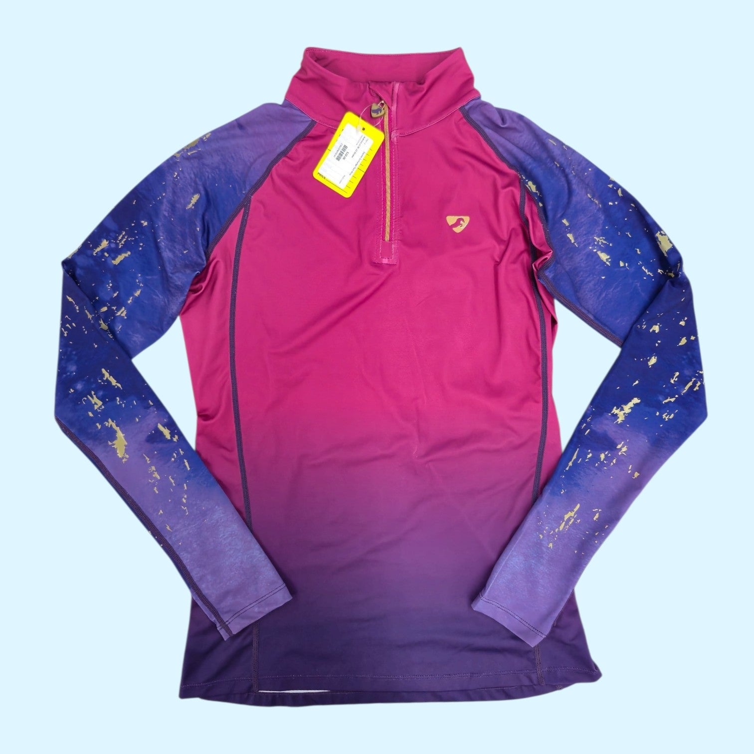 Aubrion Ladies Long Sleeve Baselayer in Pink/Purple- XS