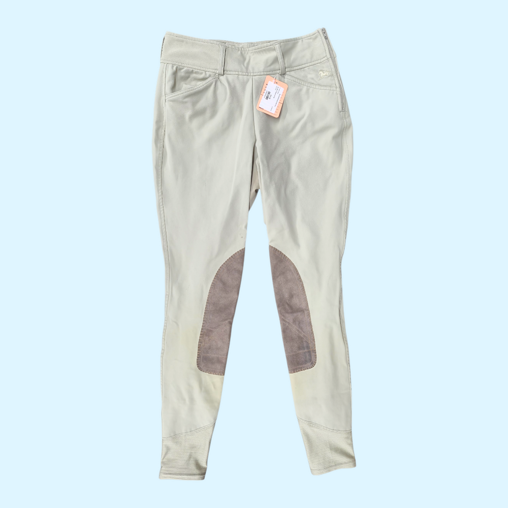 R.J. Classics Ladies Side-Zip Knee Patch Breech in Tan - 24R