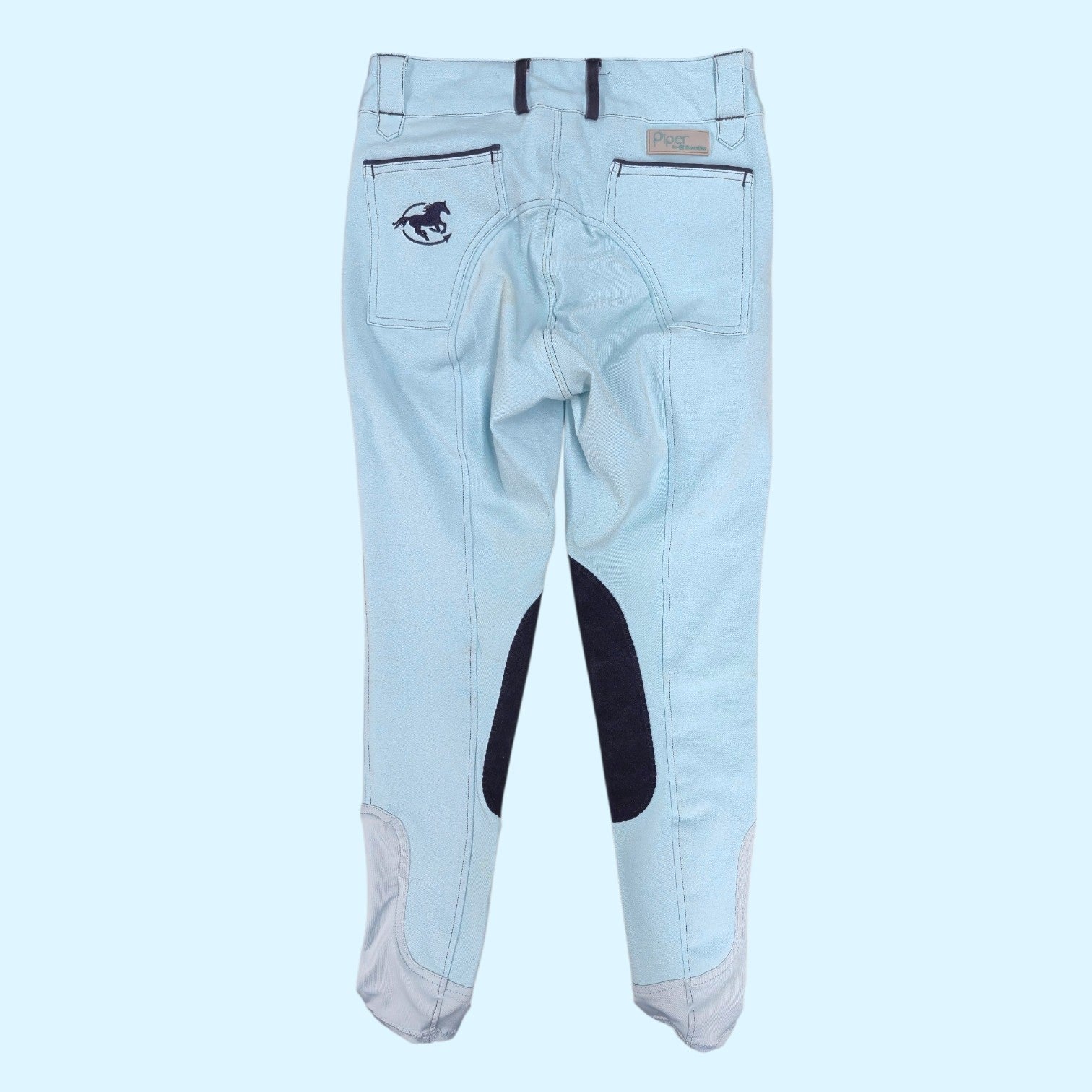 SmartPak Girls Knee Patch Breech in Light Blue - 12