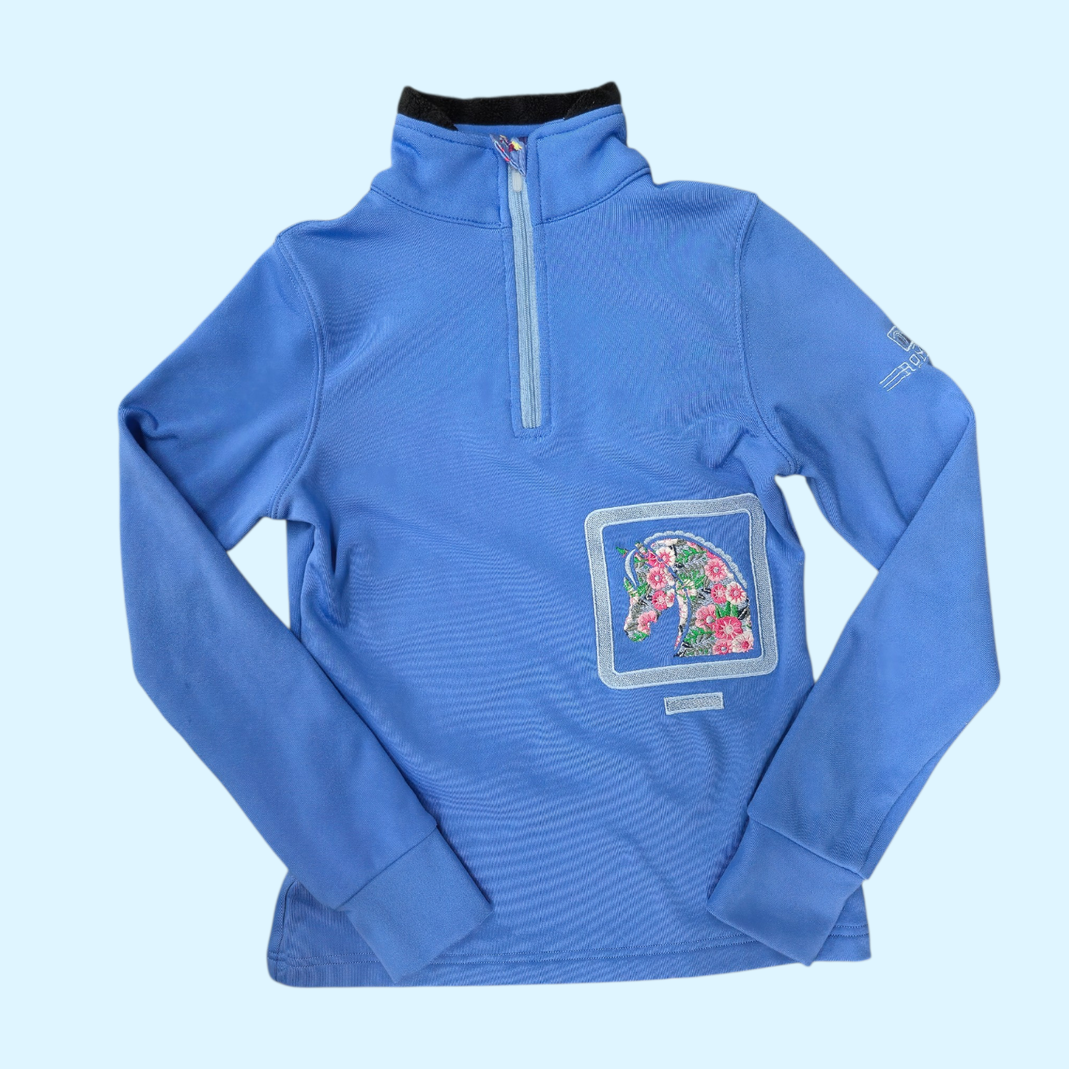 Romfh Girls Aachen 1/4 Zip Fleece Pullover in Blueberry - Small  