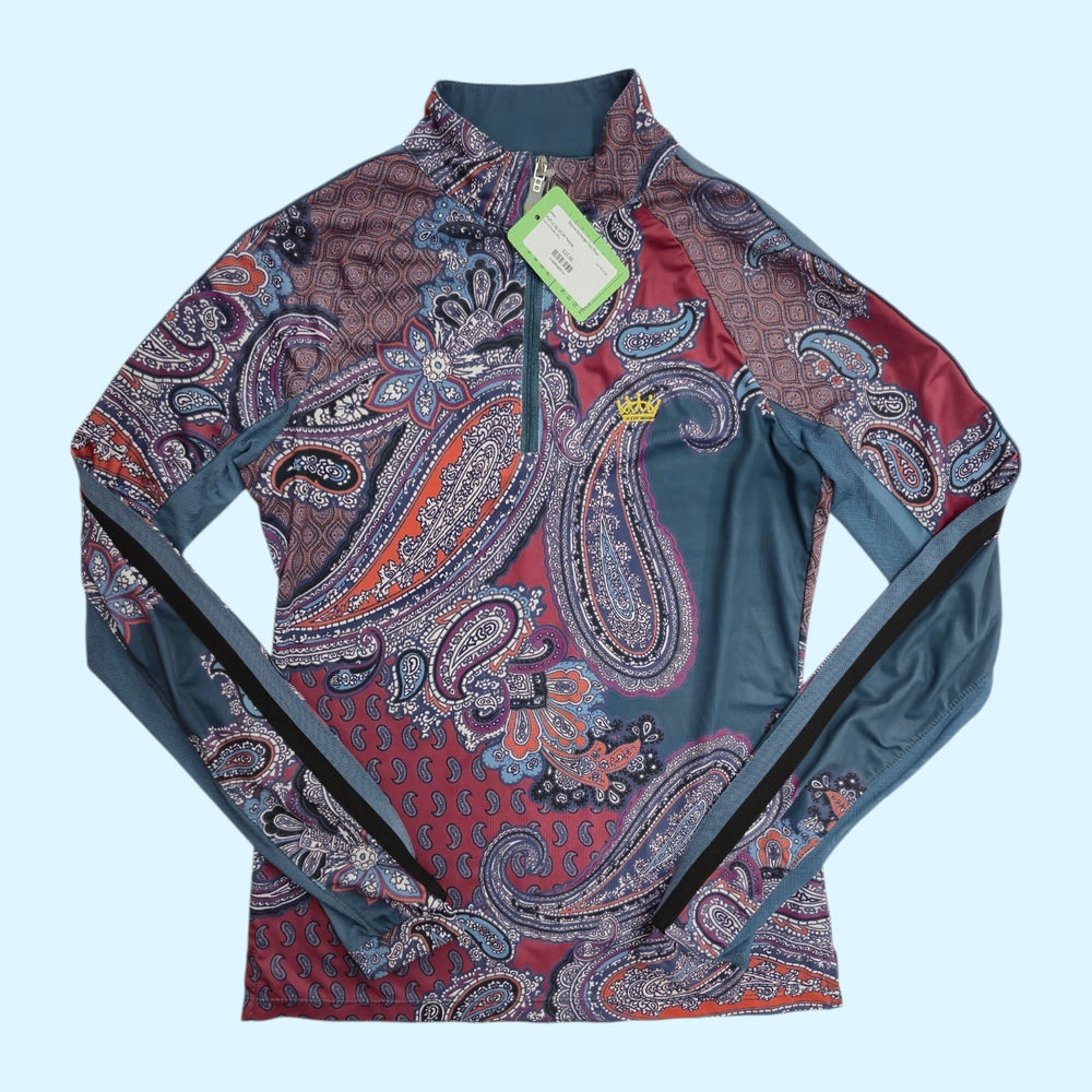 Kastel Long Sleeve Sun Shirt in Teal Paisley - Small