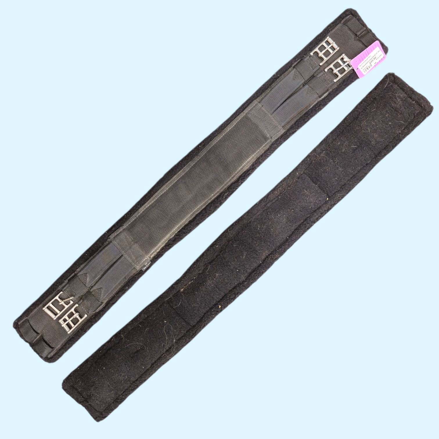 Fleece Lined Nylon Dressage Girth in Black - 32"  