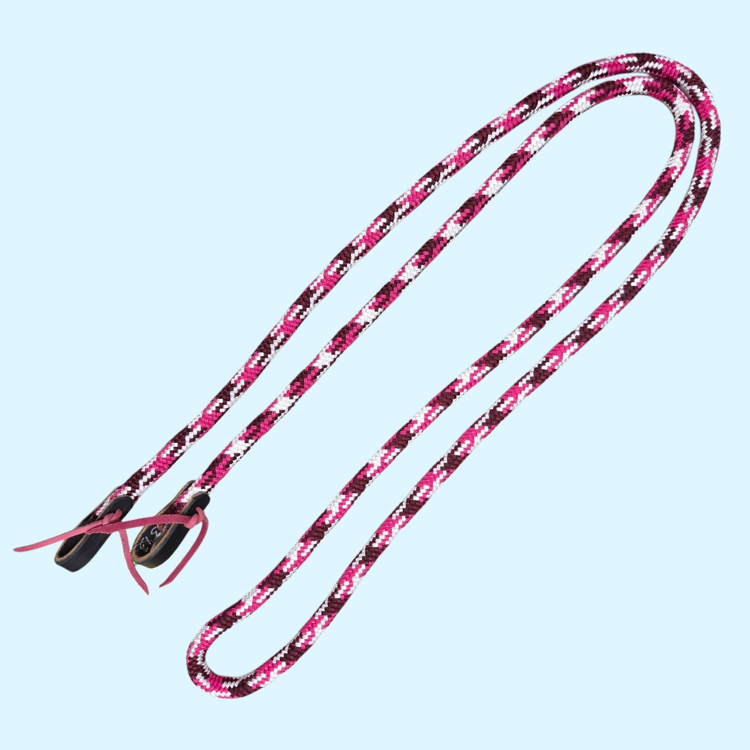 Rope Reins in Pink/Burgundy/White - 52"