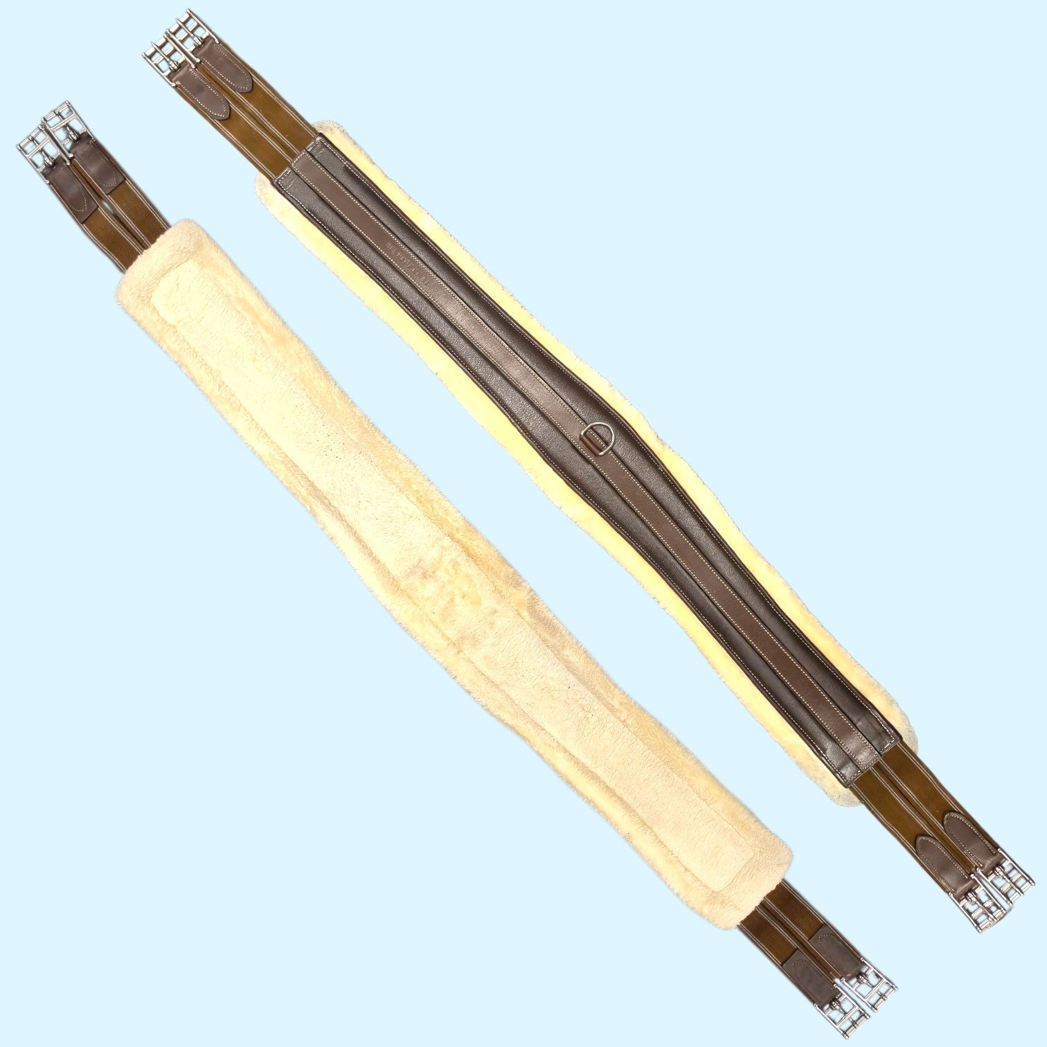 Henri De Rivel Fleece Lined Girth in Brown - 52"