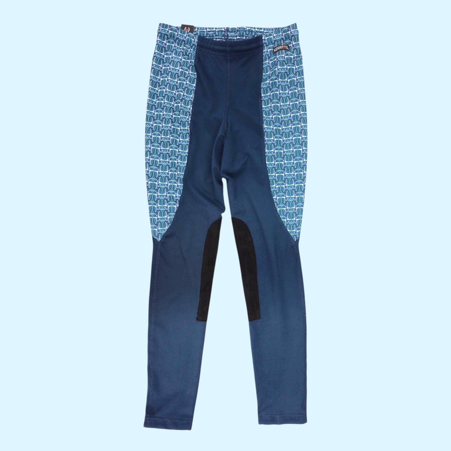 Kerrits Kids Performance Knee Patch Tight in Teal/Purple - Extra Large
