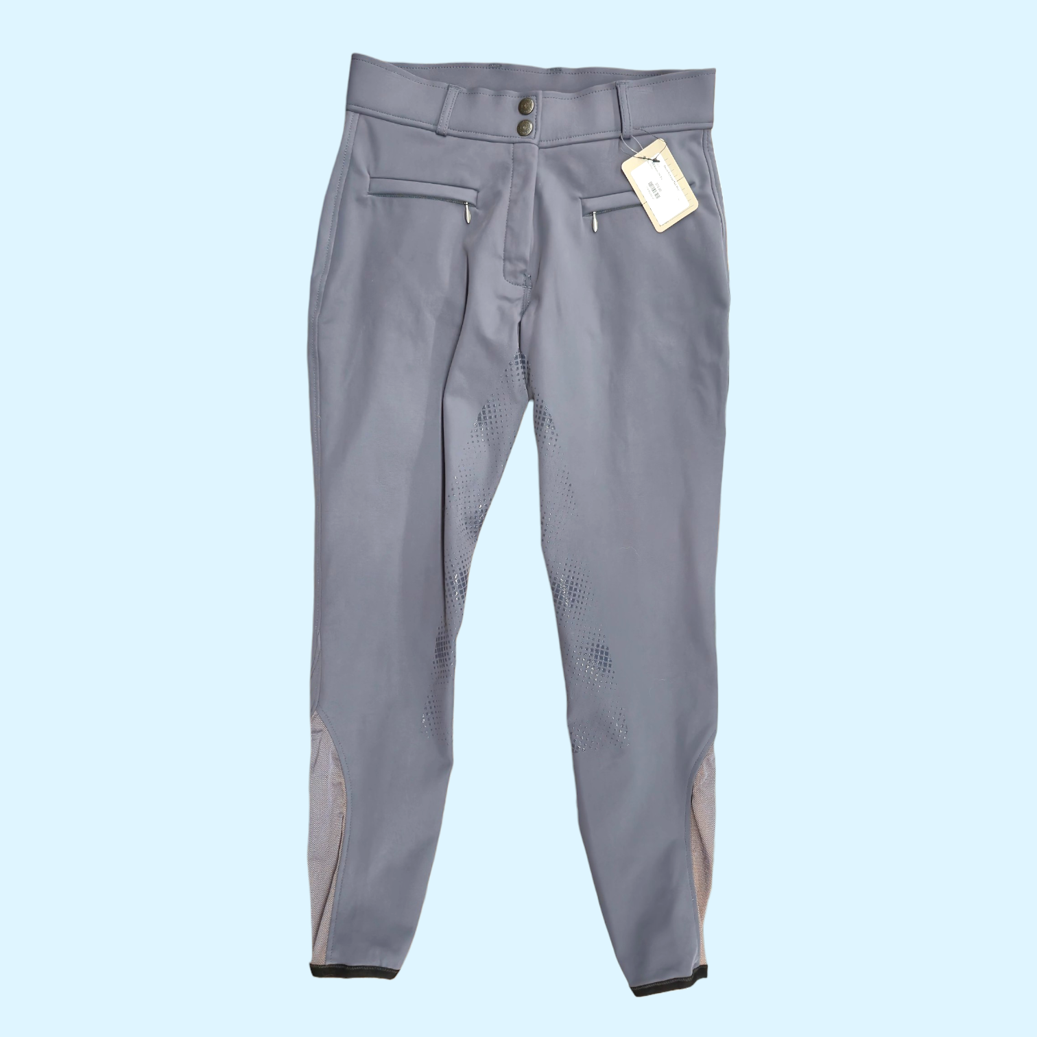 Ovation Ladies Silicone Full Seat Breech in Gray - 28R  