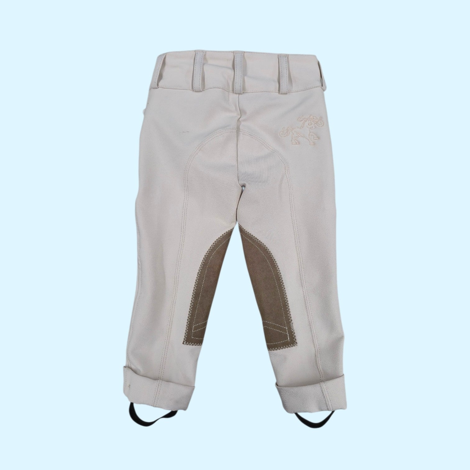 Belle & Bow Knee Patch Toddler Show Jodhpurs in Tan - 12 Months