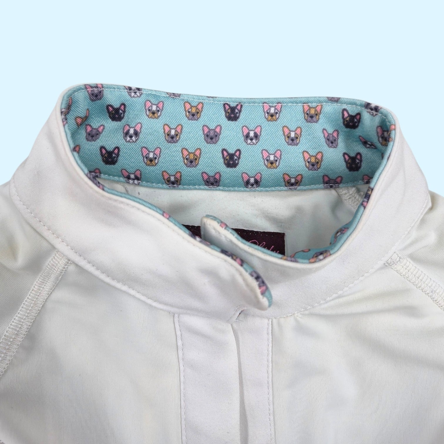 Kathryn Lily Kids Show Shirt in White w/ French Bulldogs - CH XXS