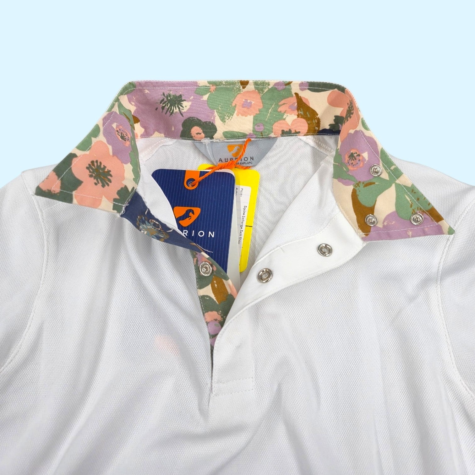 Aubrion Kids Show Shirt in White/Full Bloom - CH Medium