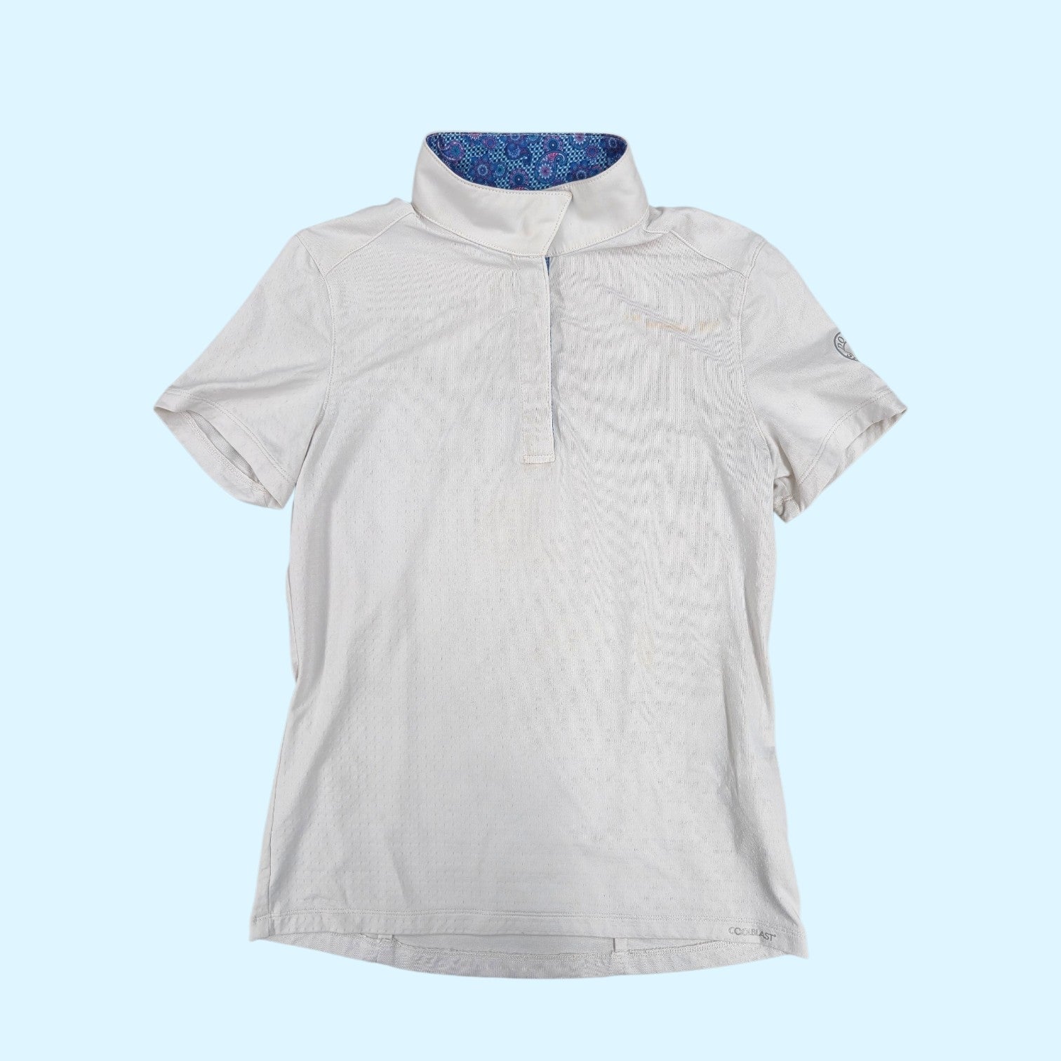 Dover Saddlery Kids Short Sleeve Show Shirt in White/Blue - CH Small