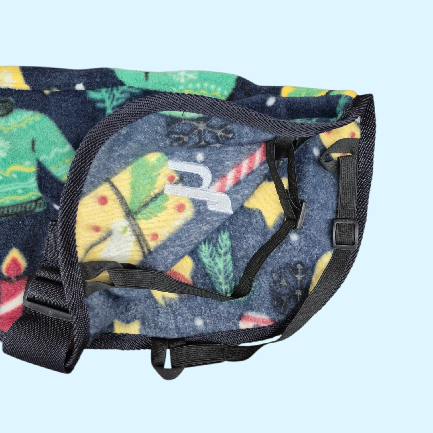 Horze Christmas Print Fleece Dog Coat - Navy - 20"  