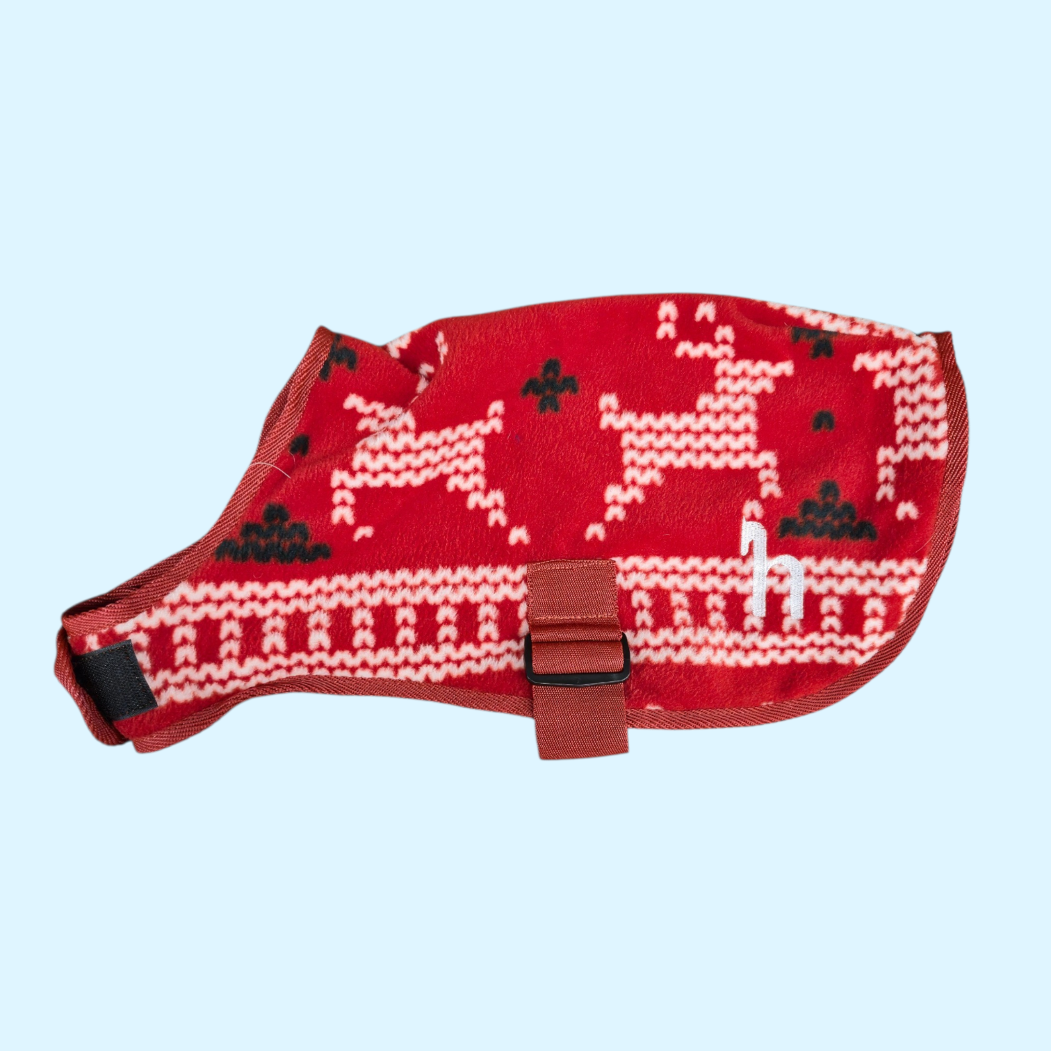Horze Christmas Print Fleece Dog Coat - Red - 20"  
