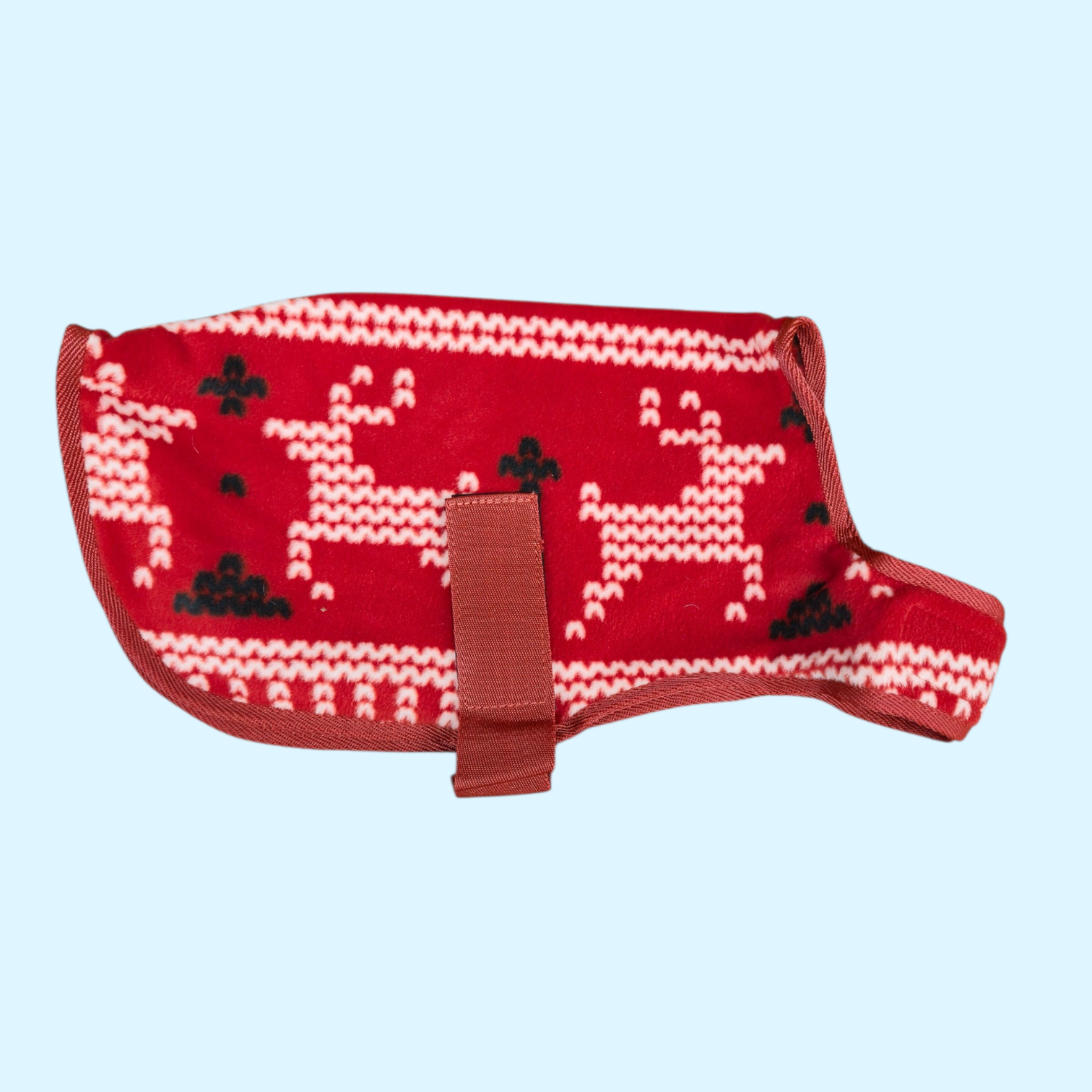 Horze Christmas Print Fleece Dog Coat - Red - 20"  