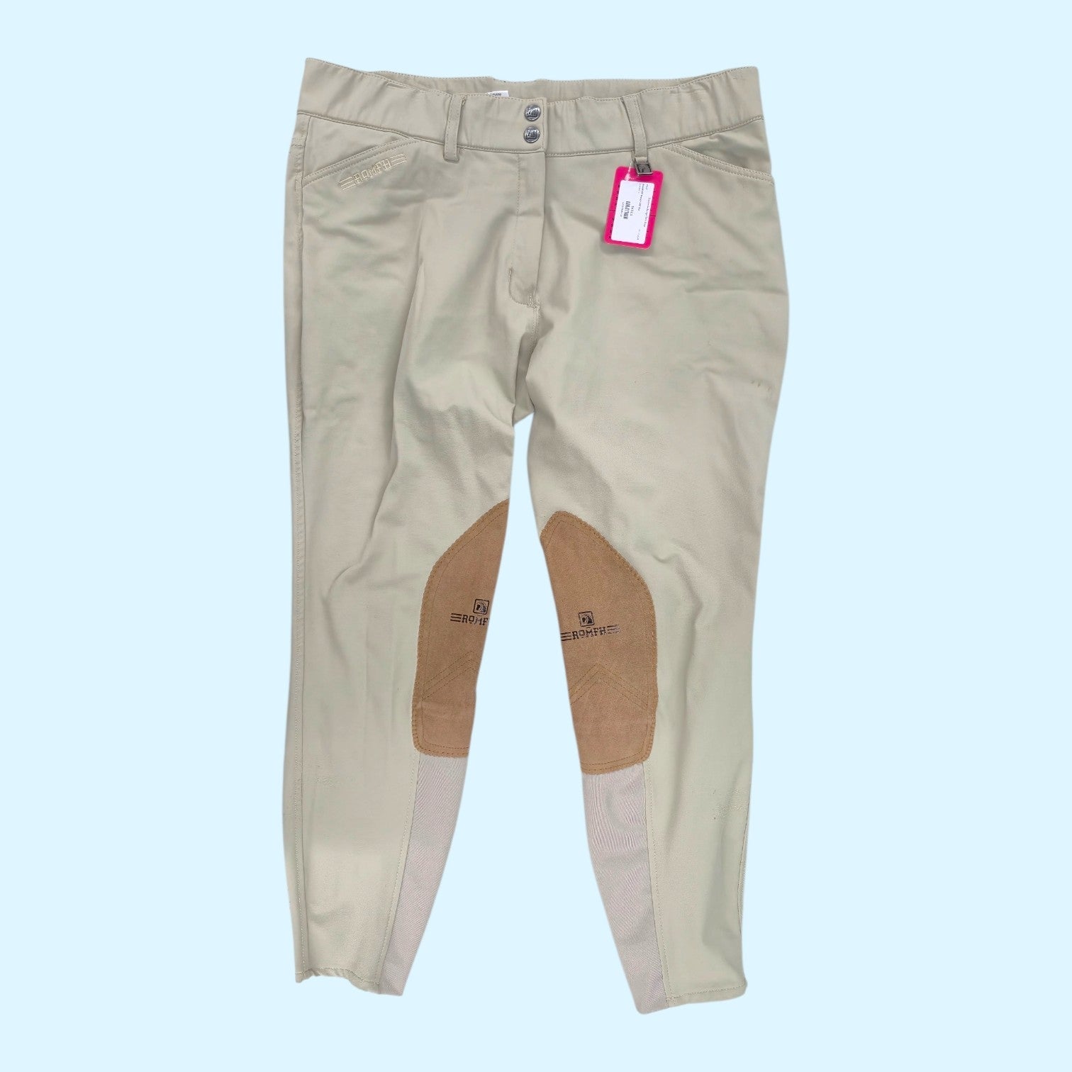 Romfh Sarafina Suede Knee Patch Breech in Tan - 34R