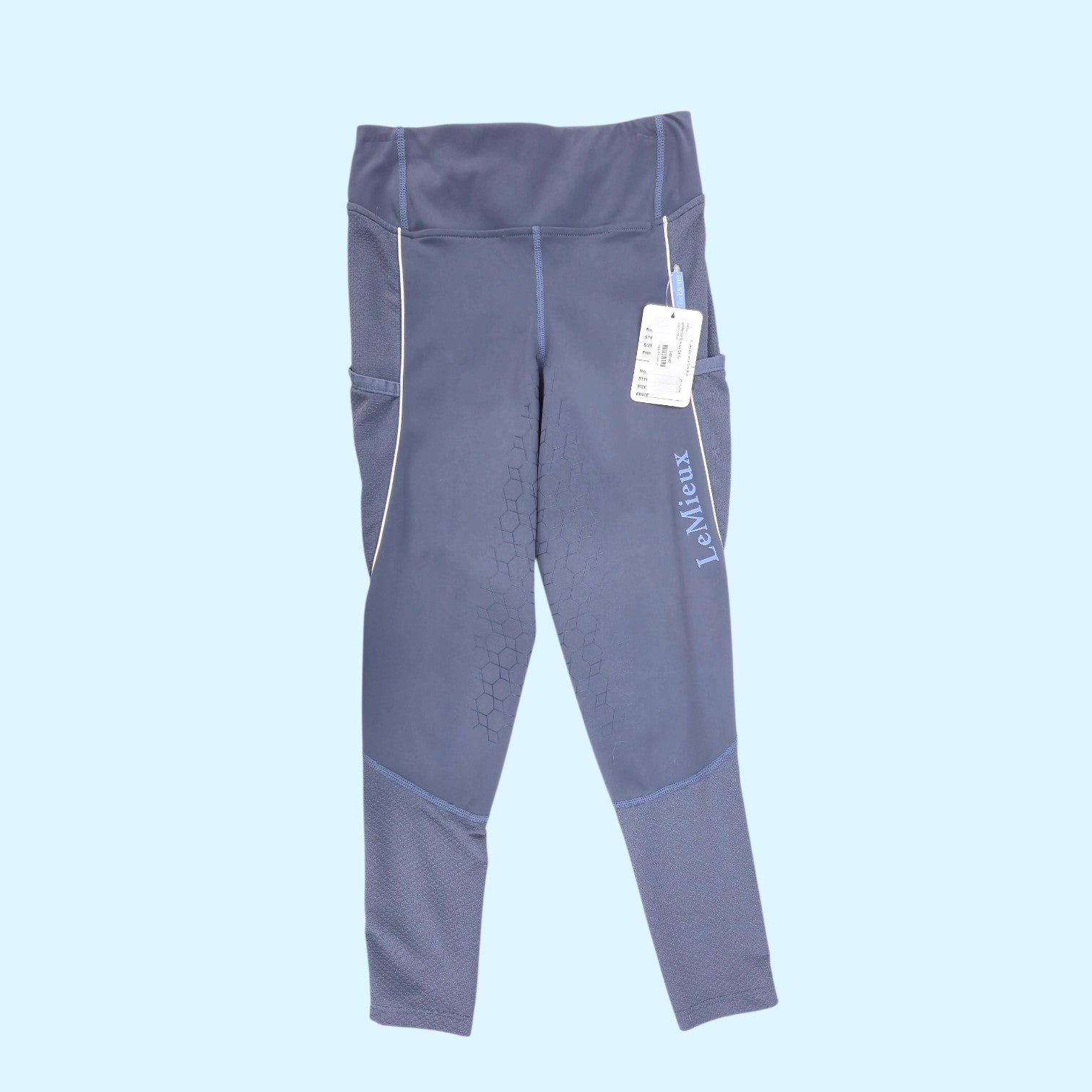 LeMieux Pull On Silicone Full Seat Tights in Blue - CH 7/8