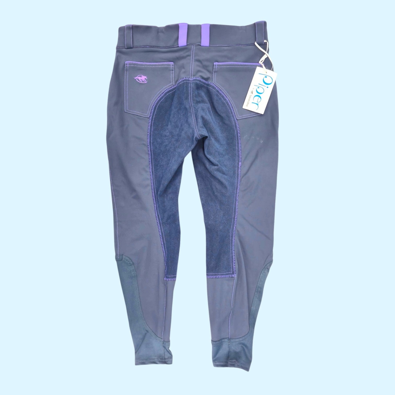 Smartpak Piper Evolution Suede Full Seat Breech in Navy/Purple - 32R