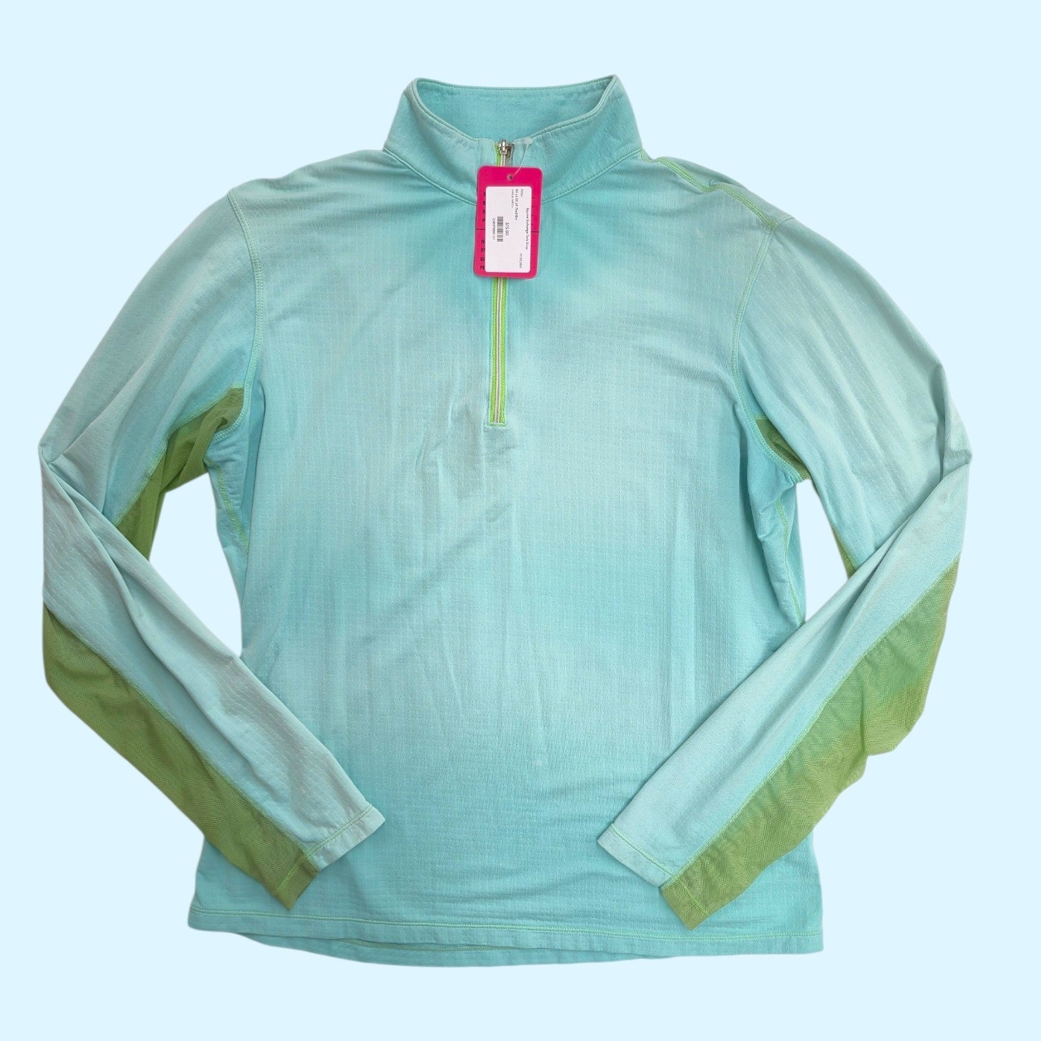 Riding Sport Long Sleeve Sun Shirt in Mint/Lime - Large