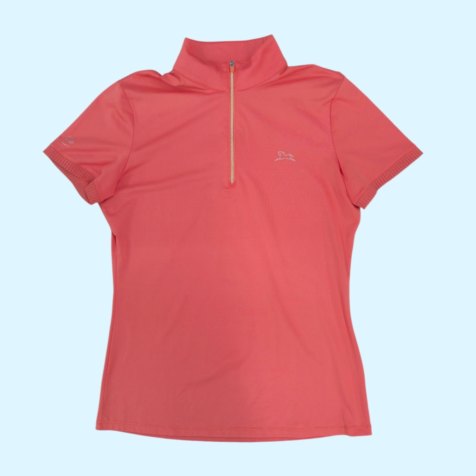 R.J. Classics Short Sleeve 1/4 Zip Sun Shirt in Coral - Medium