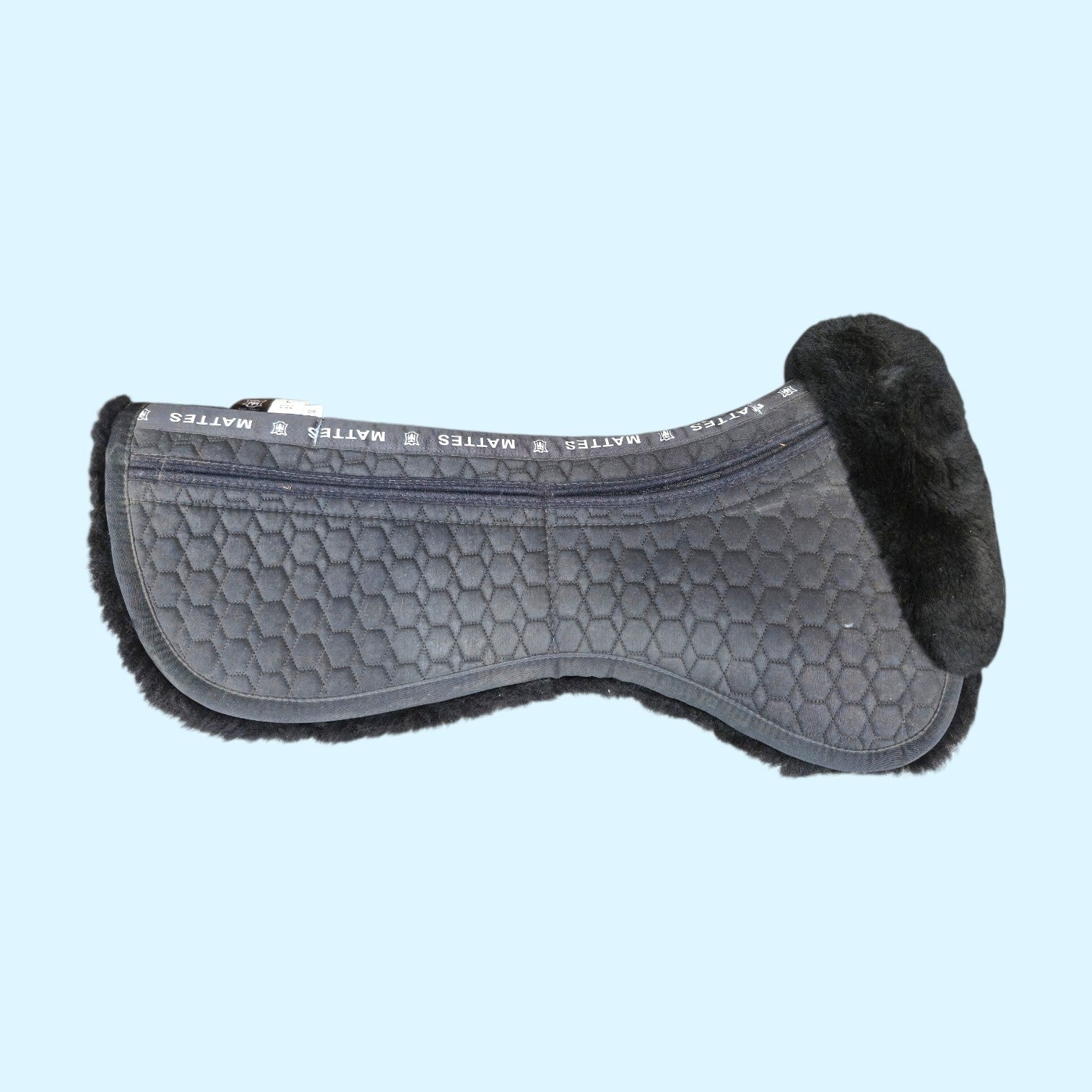 Mattes Sheepskin Shimmable Dressage Half Pad in Black - Large