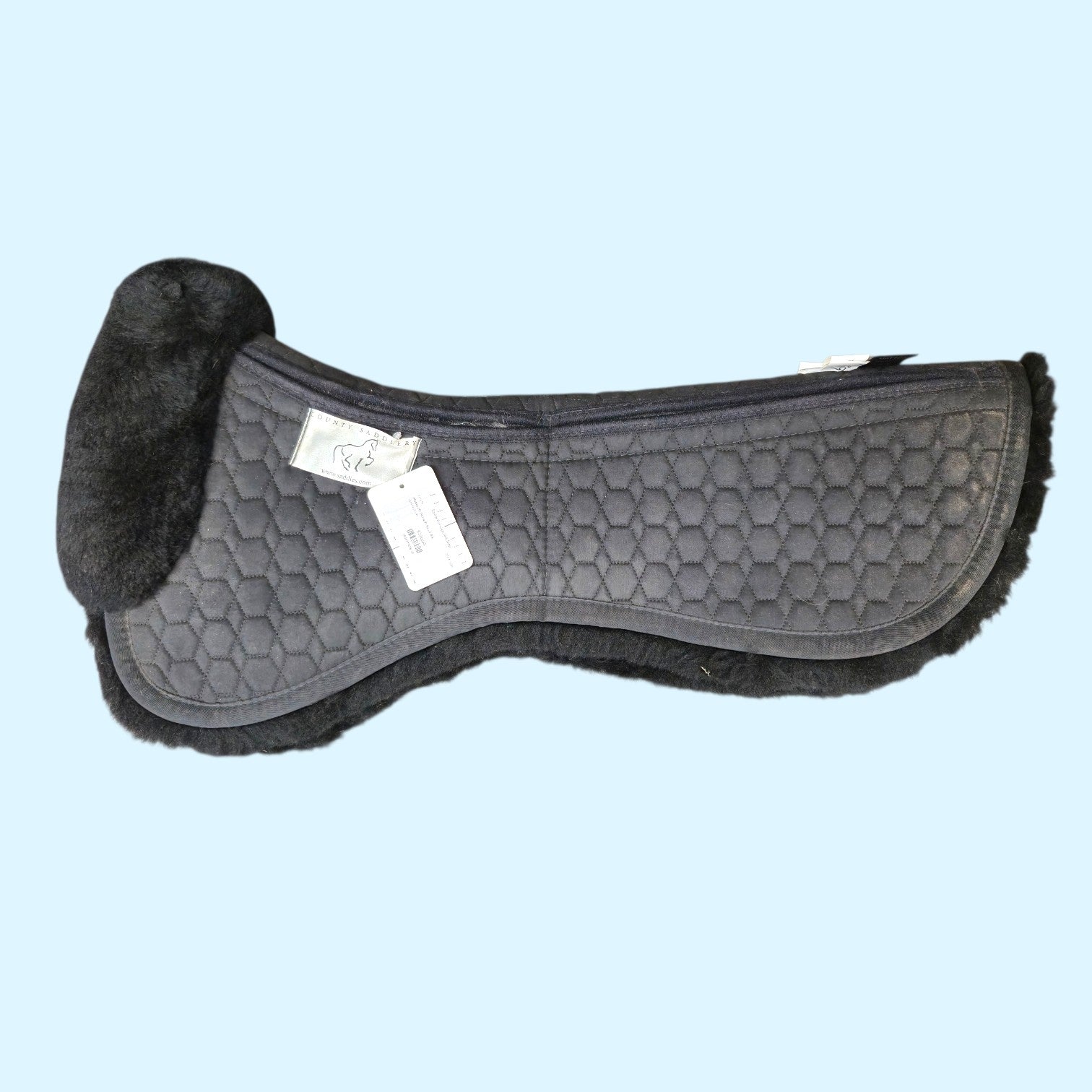 Mattes Sheepskin Shimmable Dressage Half Pad in Black - Large
