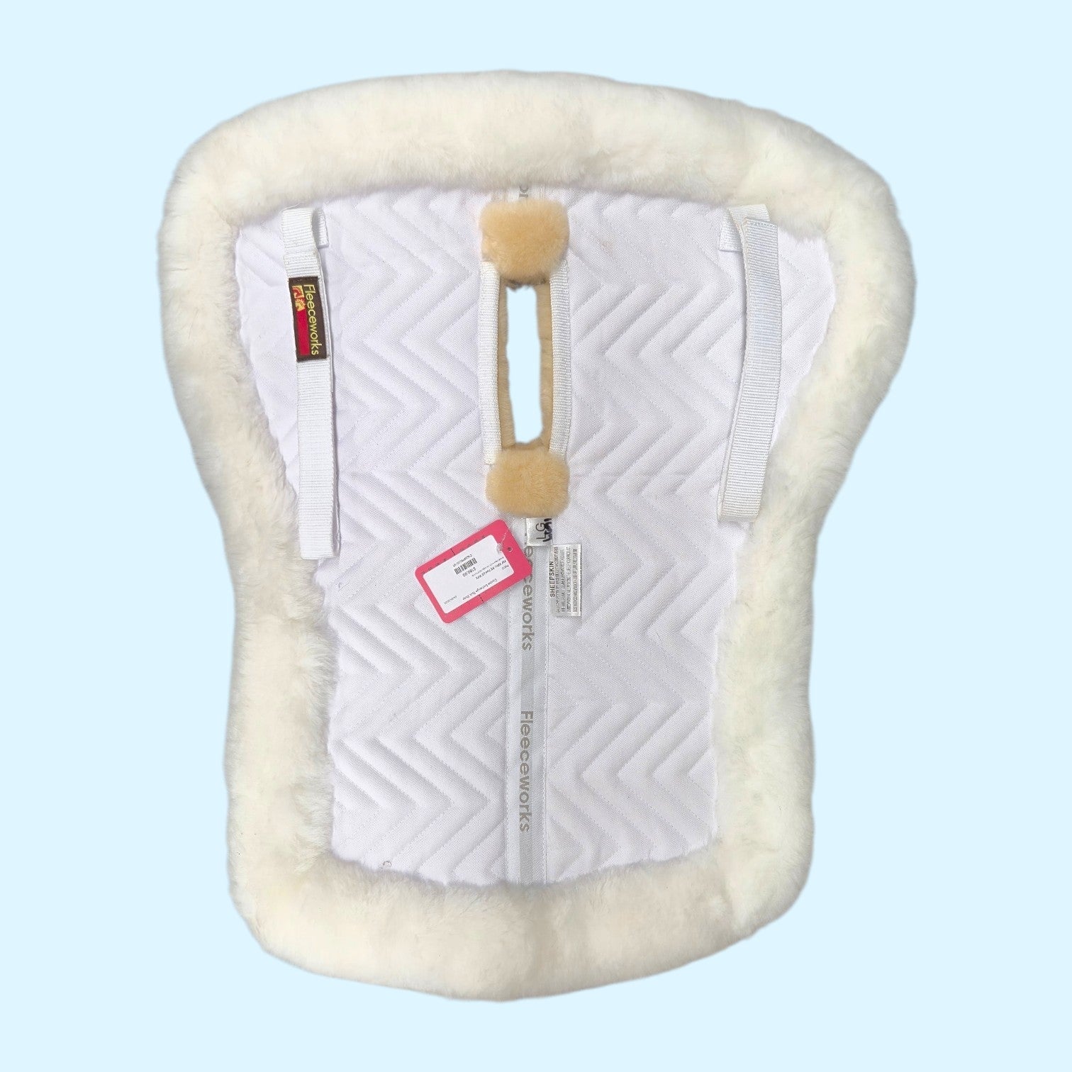 Fleeceworks Sheepskin Wither Relief Half Pad in White - Large NWOT