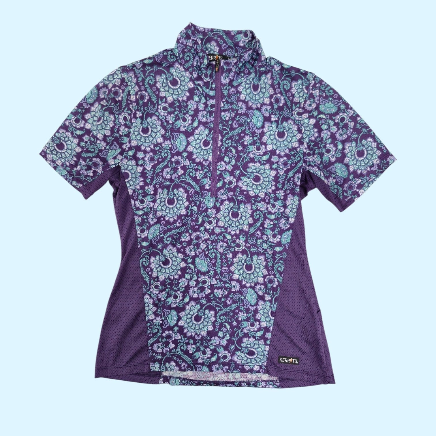Kerrits Ladies Short Sleeve IceFil Sun Shirt in Purple/Teal - Extra Small