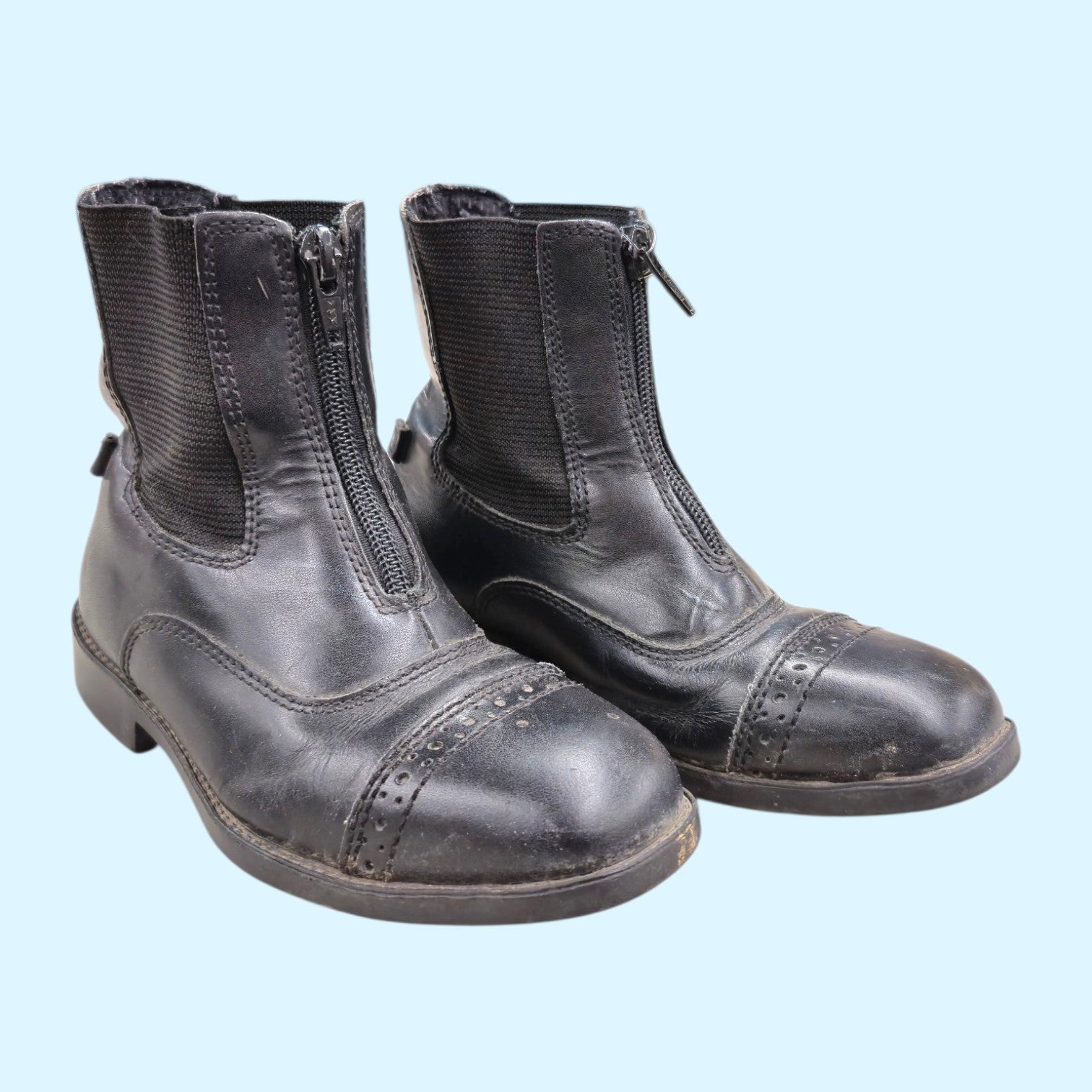 TuffRider Kids Zip Paddock Boots in Black - 12