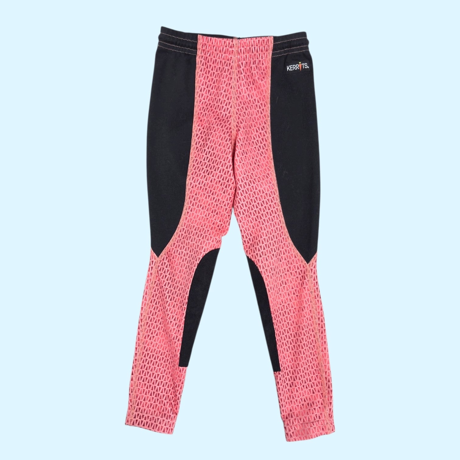 Kerrits Kids Knee Patch Tights in Peach/Black - Extra Small