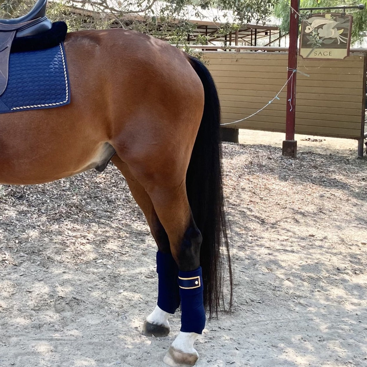 Halter Ego Navy & Gold Fleece Bandages - Equine Exchange Tack Shop