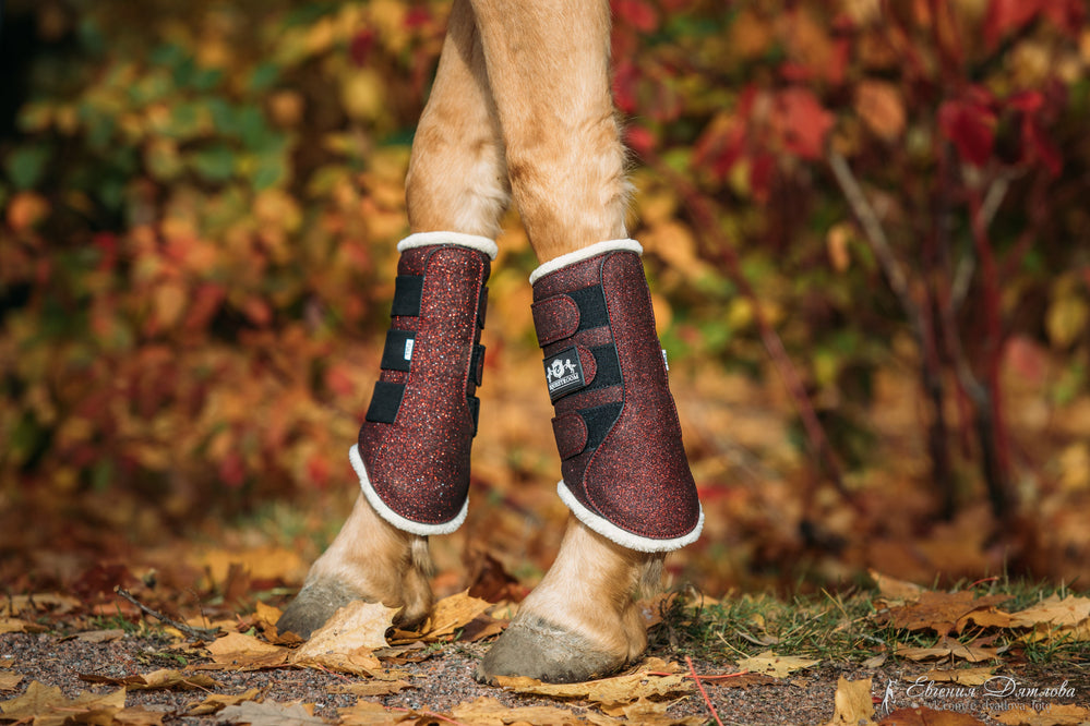 Burgundy Brushing Boots - Equine Exchange Tack Shop