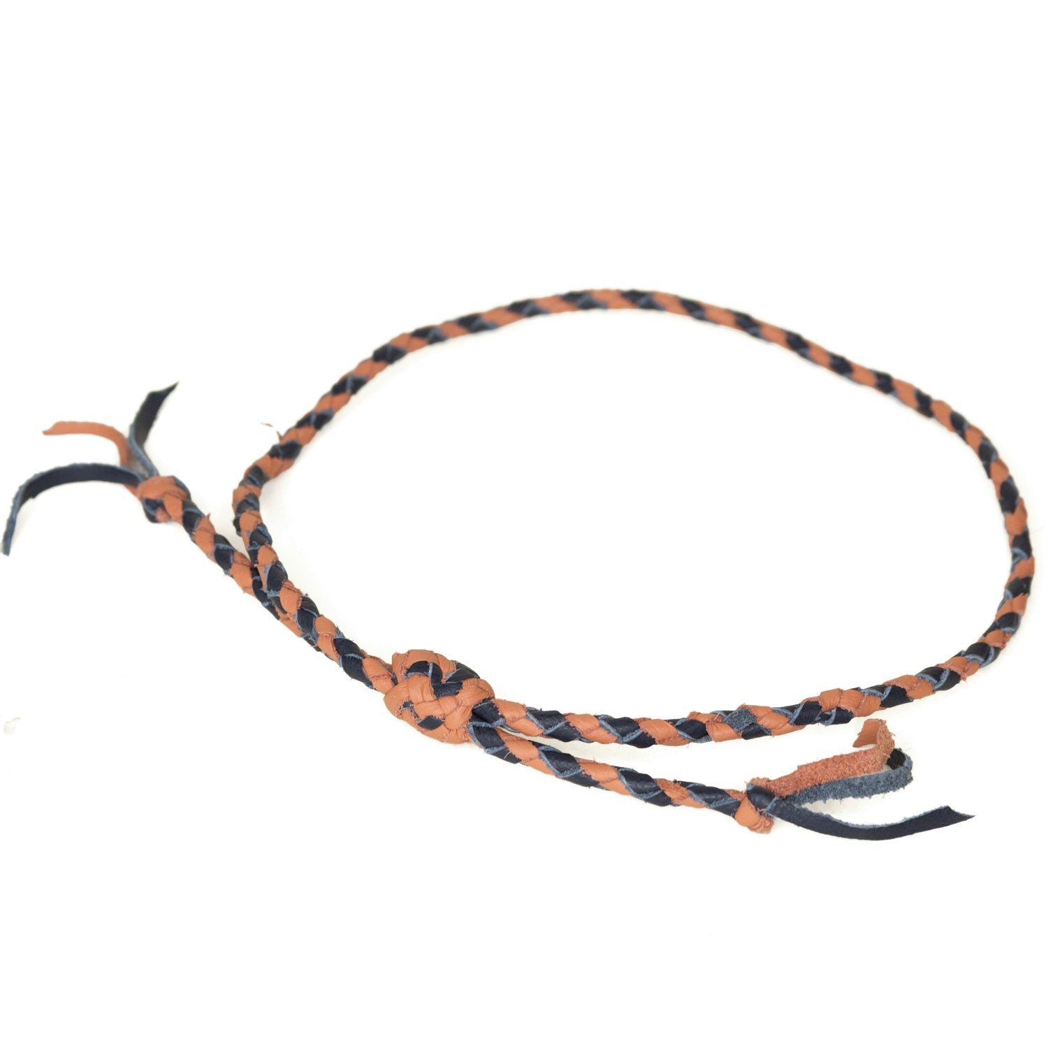 1948 Braided Hat Band: Navy/Cognac