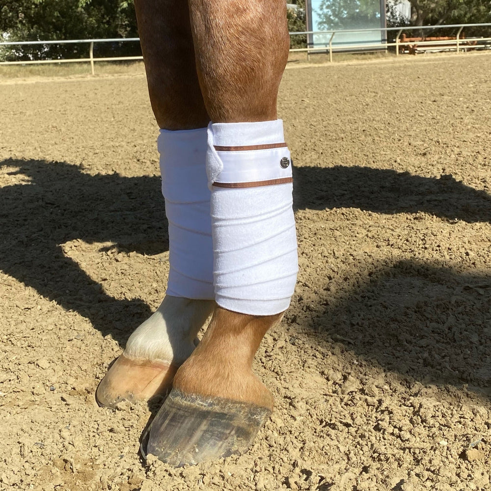 Halter Ego® White and Rust Fleece Bandages - Equine Exchange Tack Shop