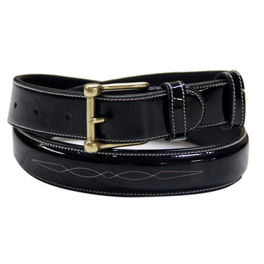 ExionPro Glossy Leather Fancy Stitched Belt - Equine Exchange Tack Shop