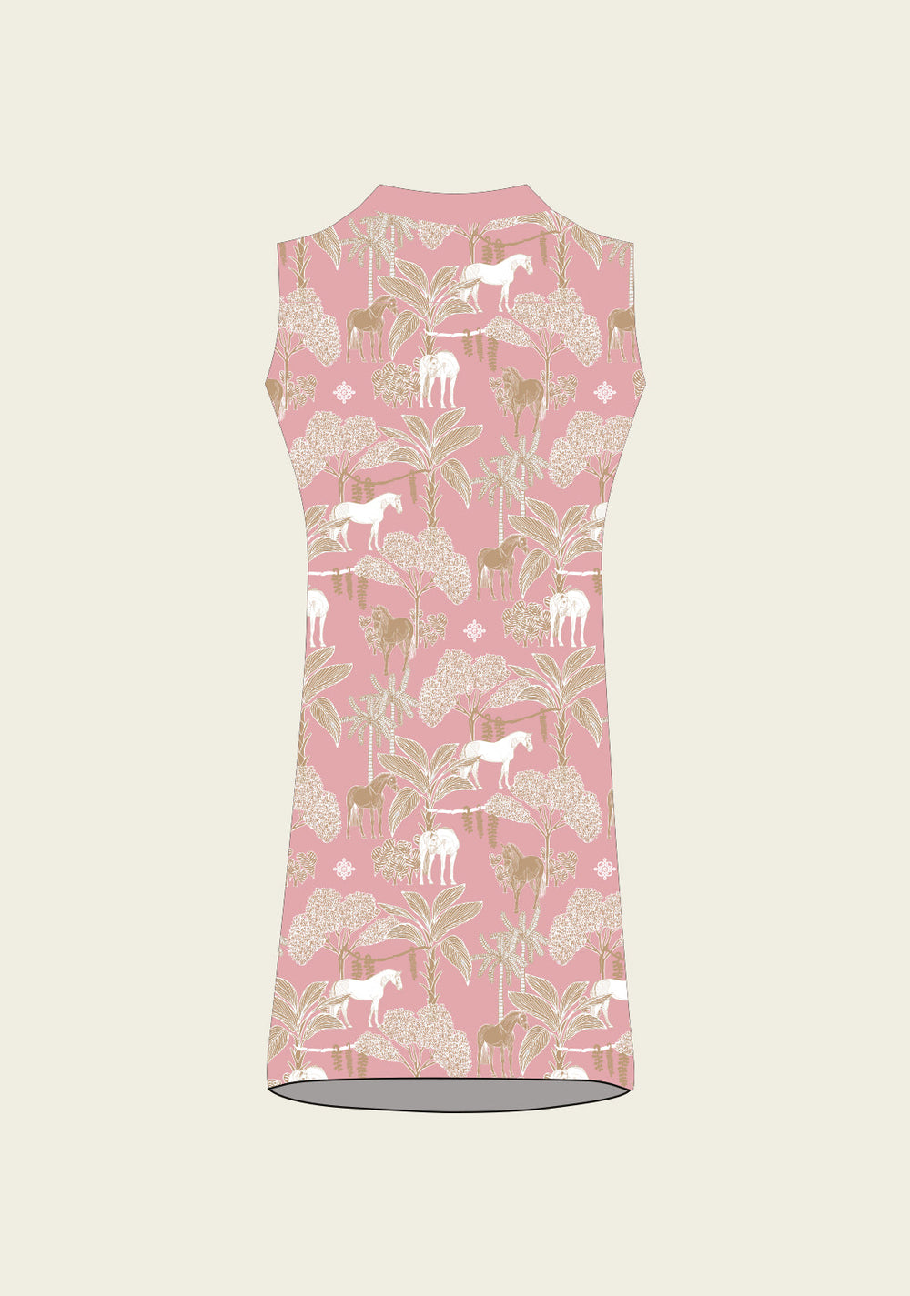 Island Horses on Rose Golf Dress - Equine Exchange Tack Shop